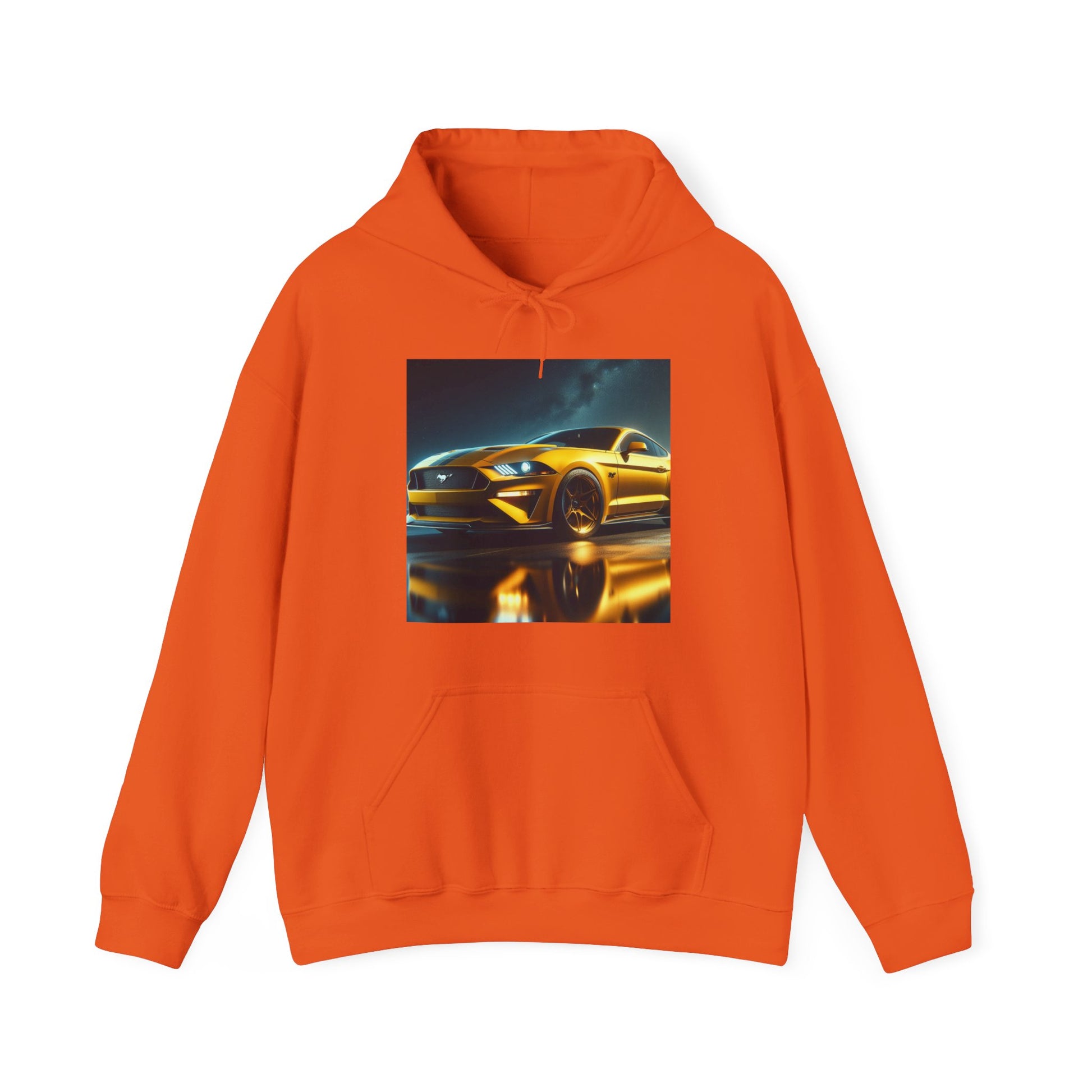 Yellow Mustang Hoodie Hoodie Printify Orange S 