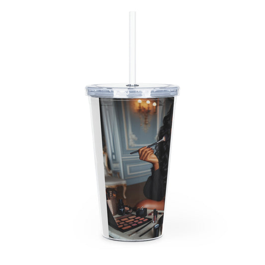 Make Up Time Tumbler with Straw Mug Printify   