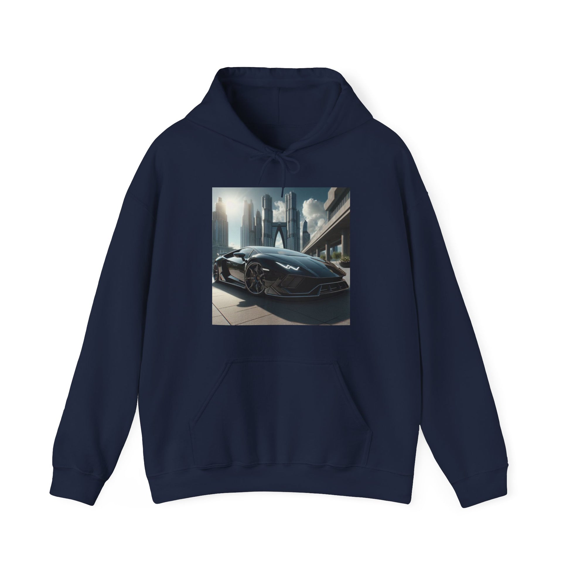 Black Lamborghini Hoodie Hoodie Printify Navy S 