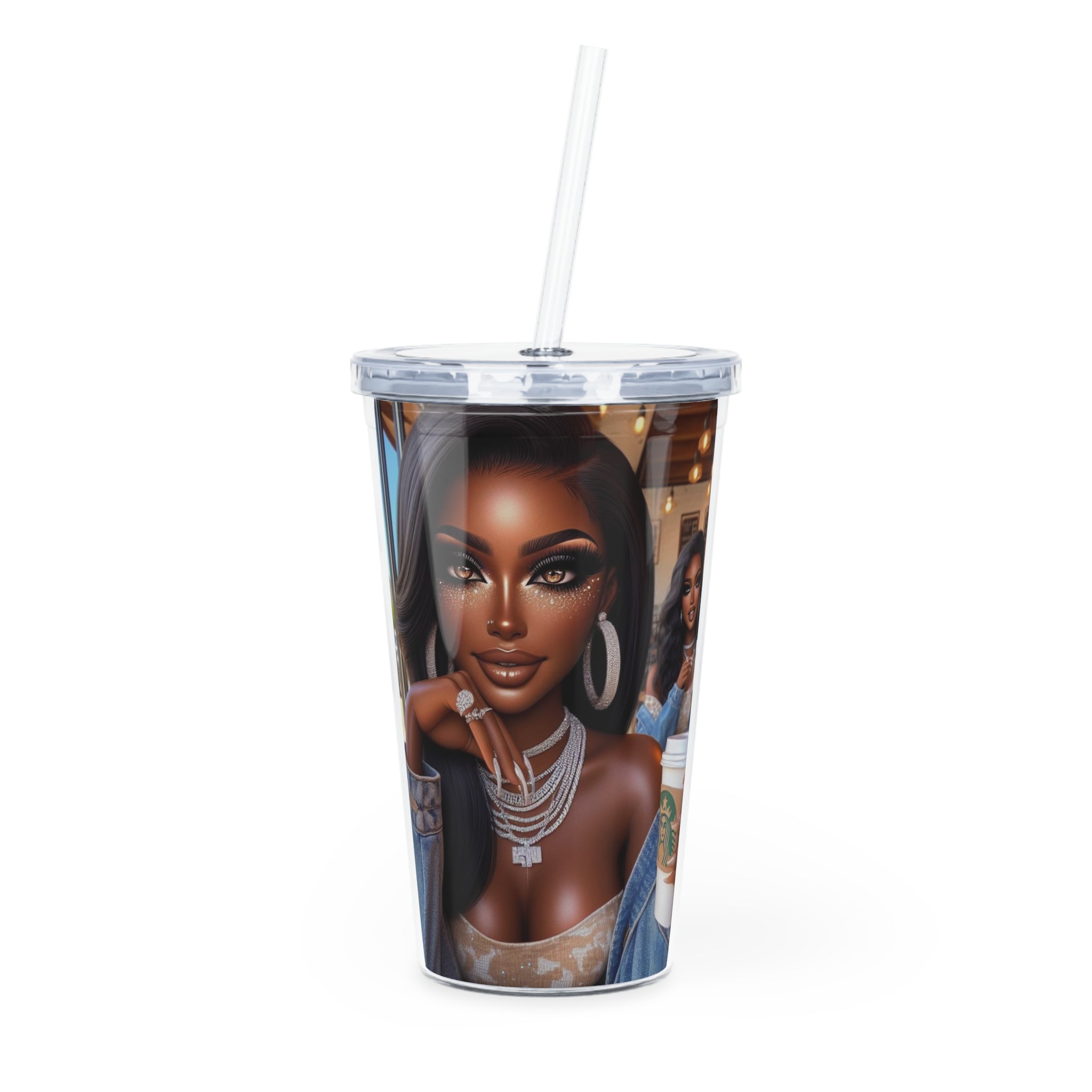 Coffee Beauty Tumbler with Straw Mug Printify 20oz Transparent 