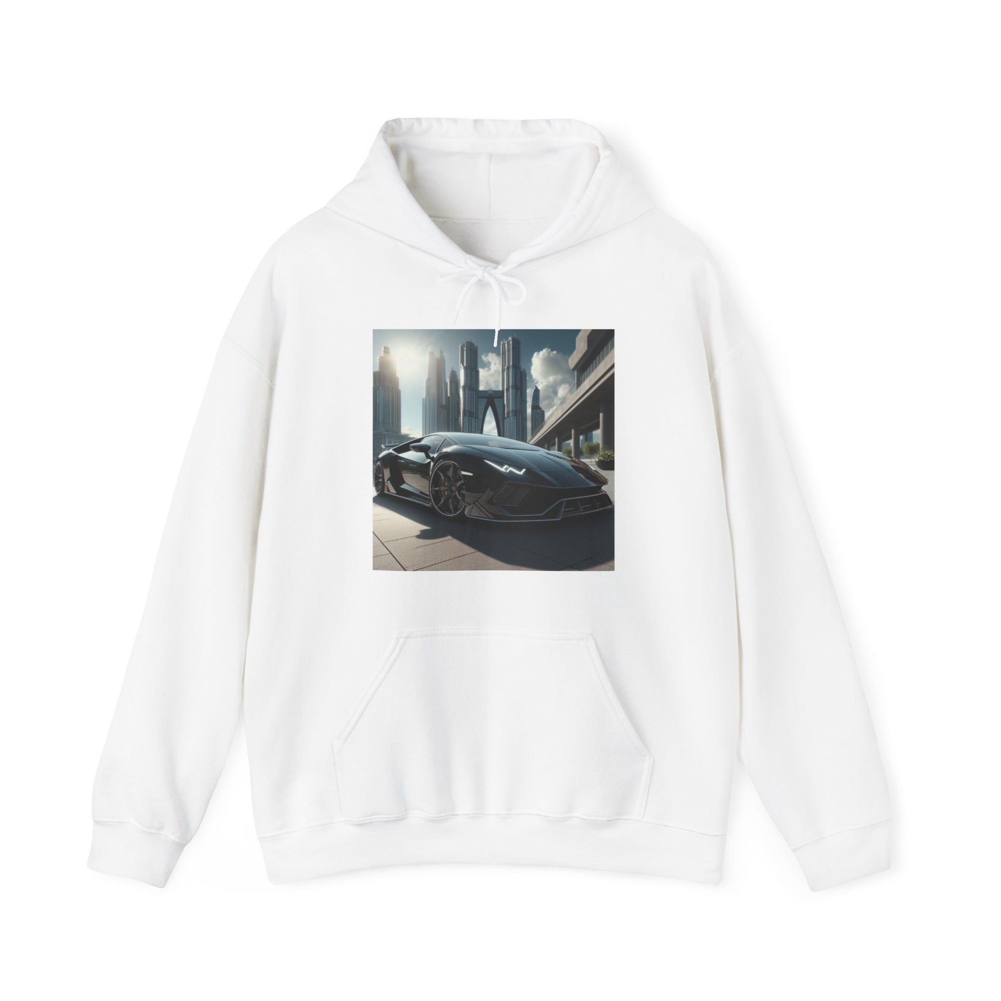 Black Lamborghini Hoodie Hoodie Printify White S 