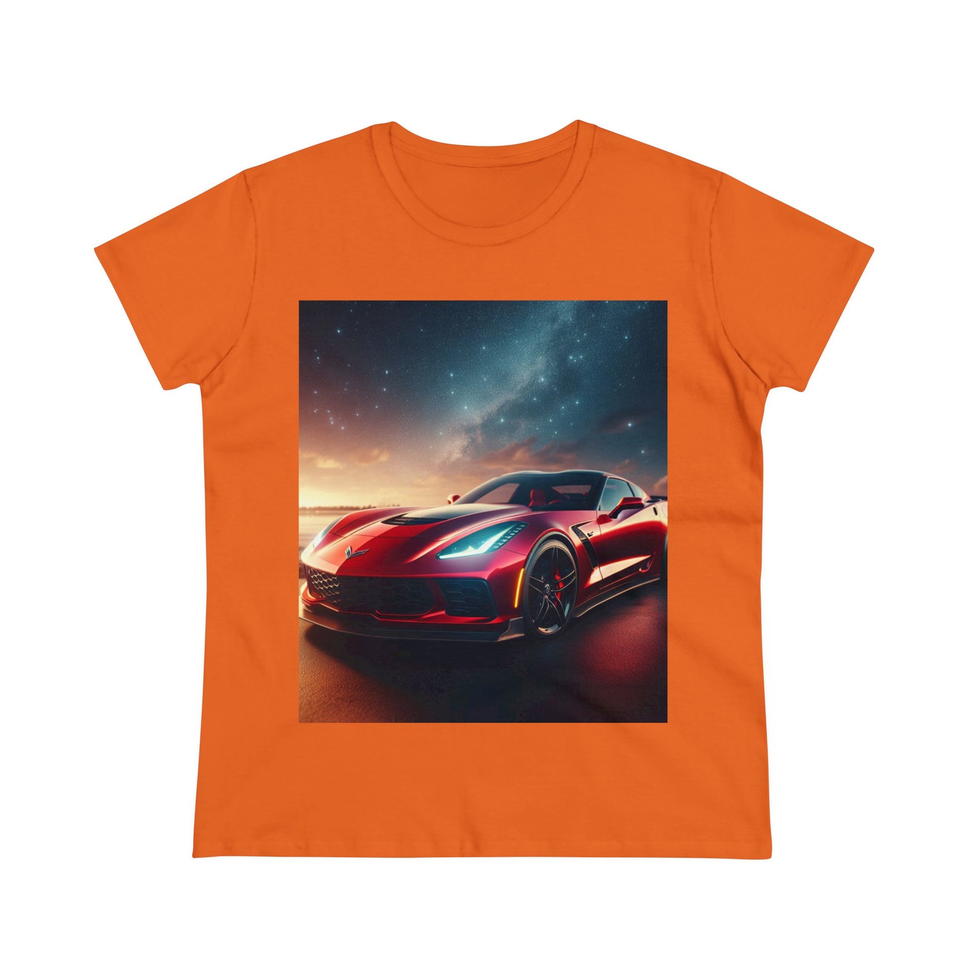 Red Corvette T-Shirt T-Shirt Printify Orange S 