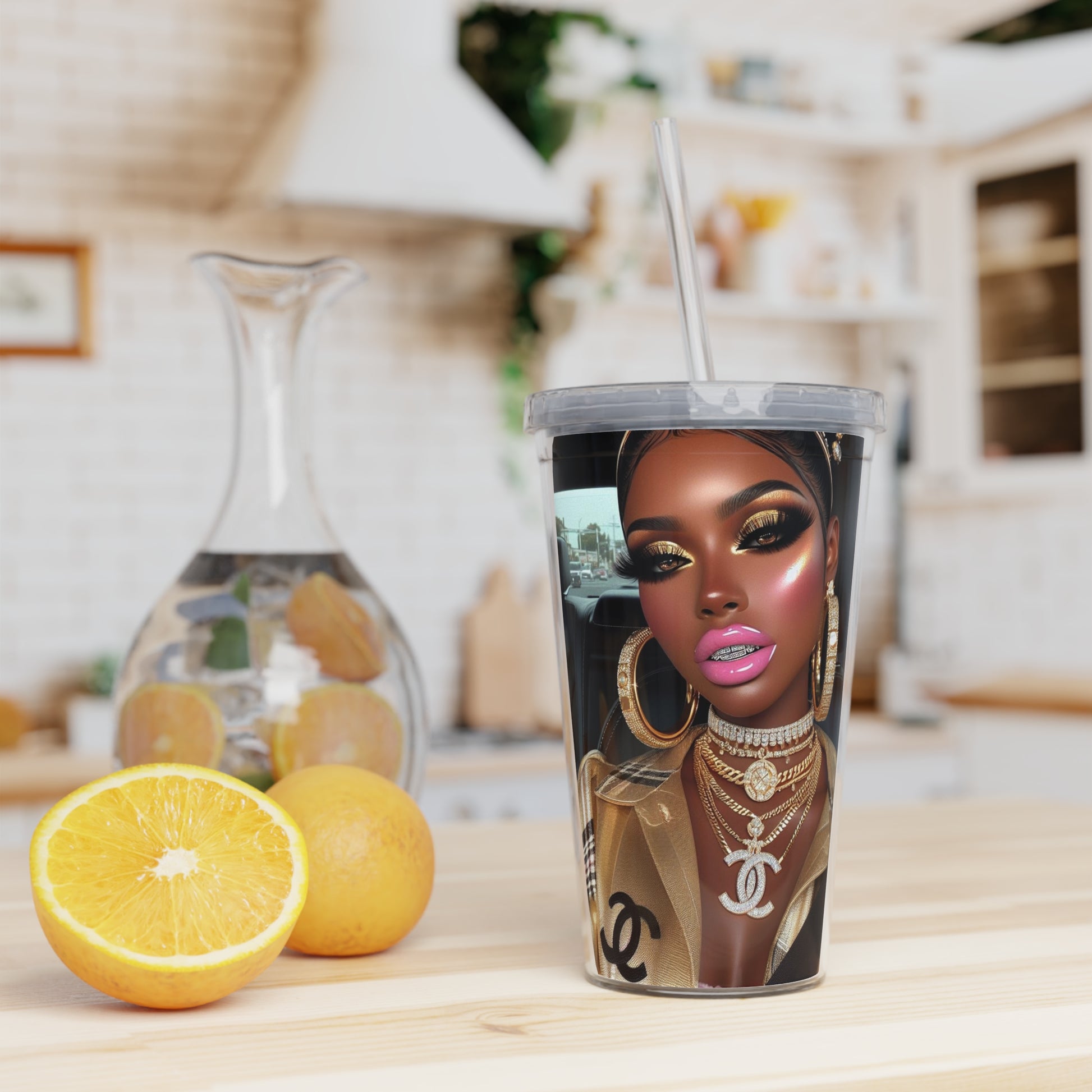 Car Beauty Tumbler with Straw Mug Printify   