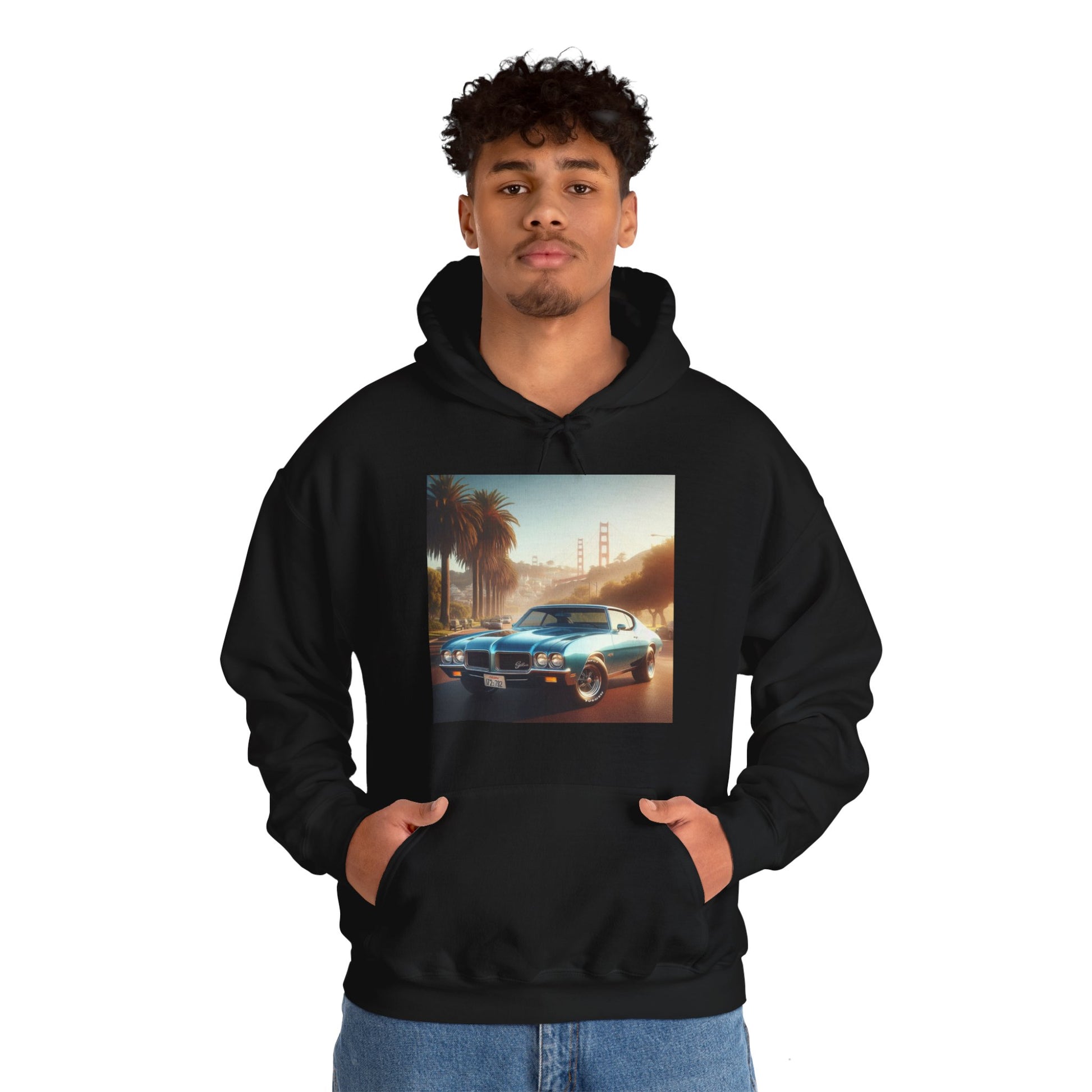 1972 Blue Buick Gran Sport Hoodie Hoodie Printify   