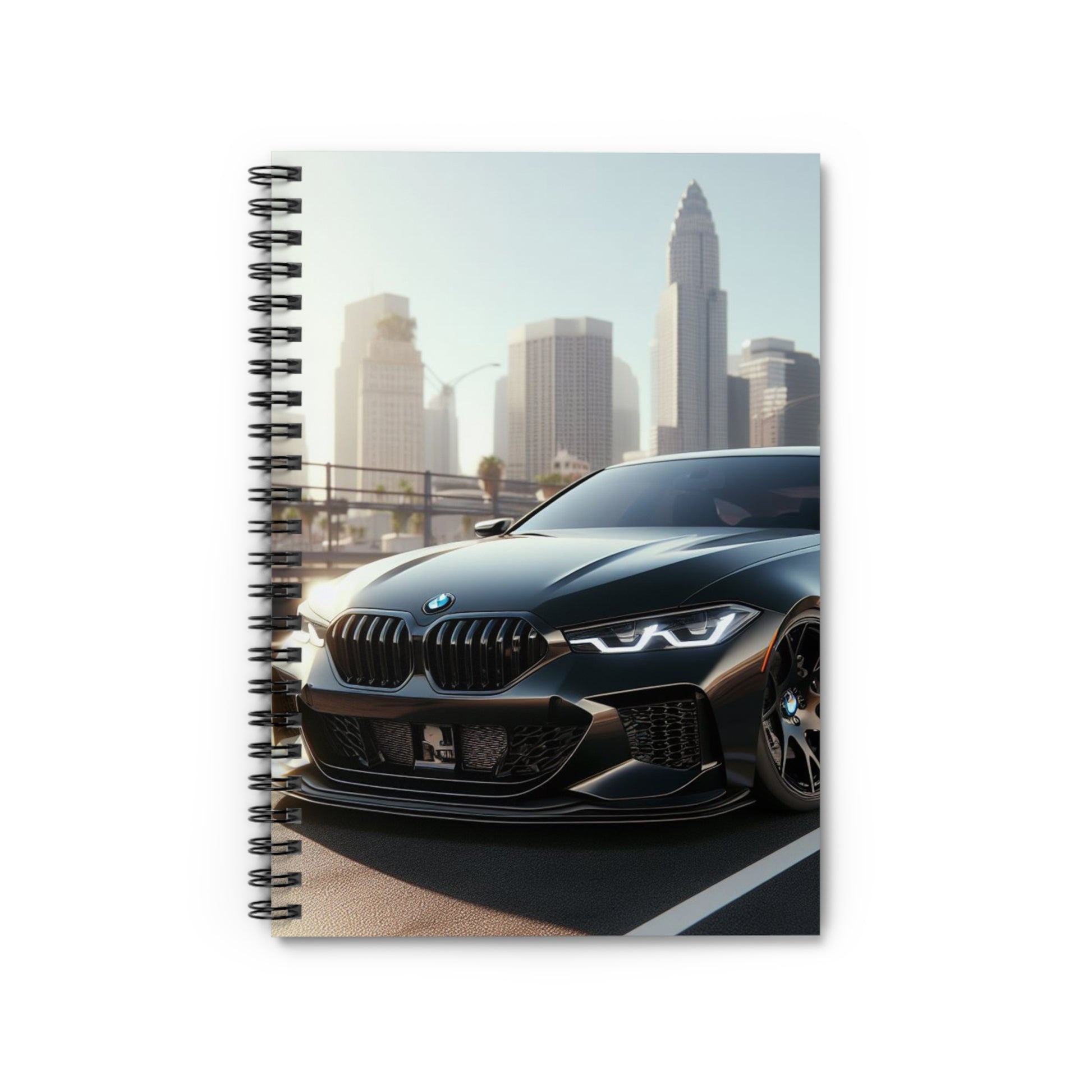 Black BMW Spiral Notebook Paper products Printify One Size  