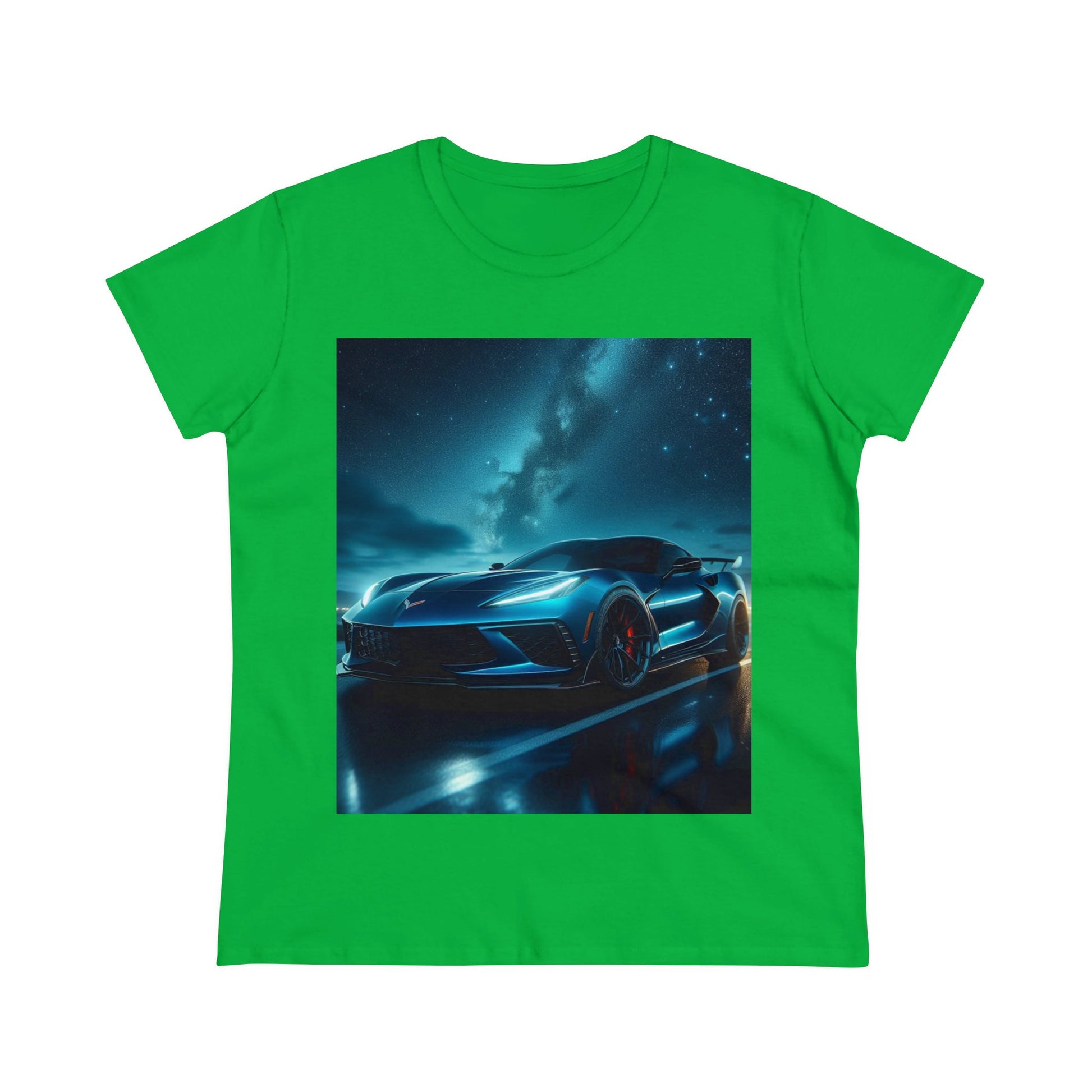 Blue Corvette T-Shirt T-Shirt Printify Irish Green S 