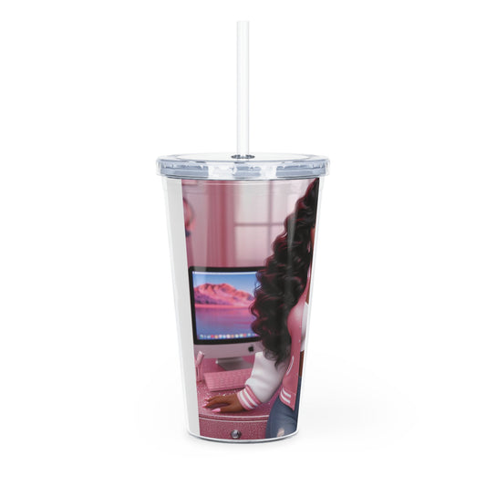 Pink Everything Tumbler with Straw Mug Printify   