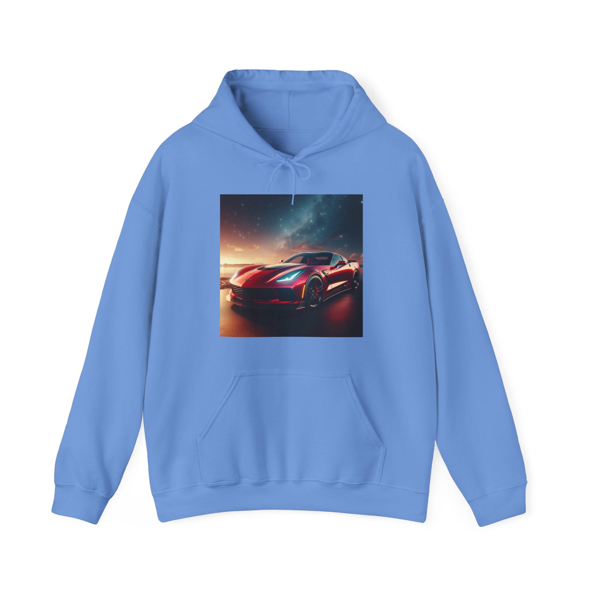 Red Corvette Hoodie Hoodie Printify Carolina Blue S 