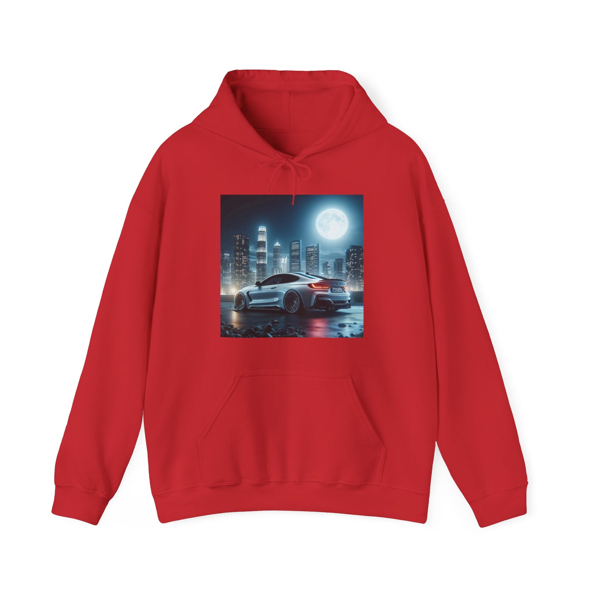 White BMW Hoodie Hoodie Printify Red S 