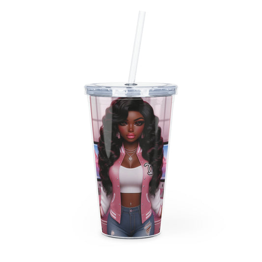 Pink Everything Tumbler with Straw Mug Printify 20oz Transparent 