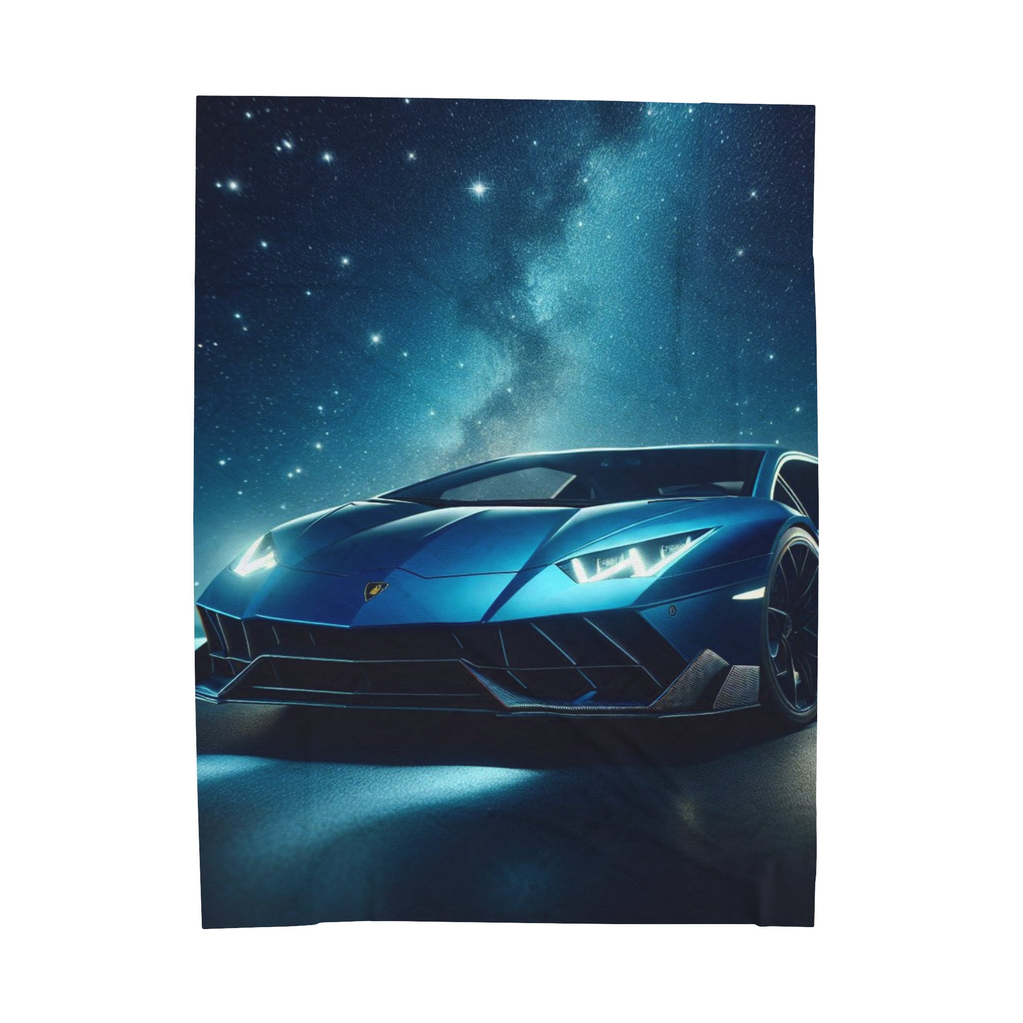 Blue Lamborghini Plush Blanket All Over Prints Printify 60" × 80"  