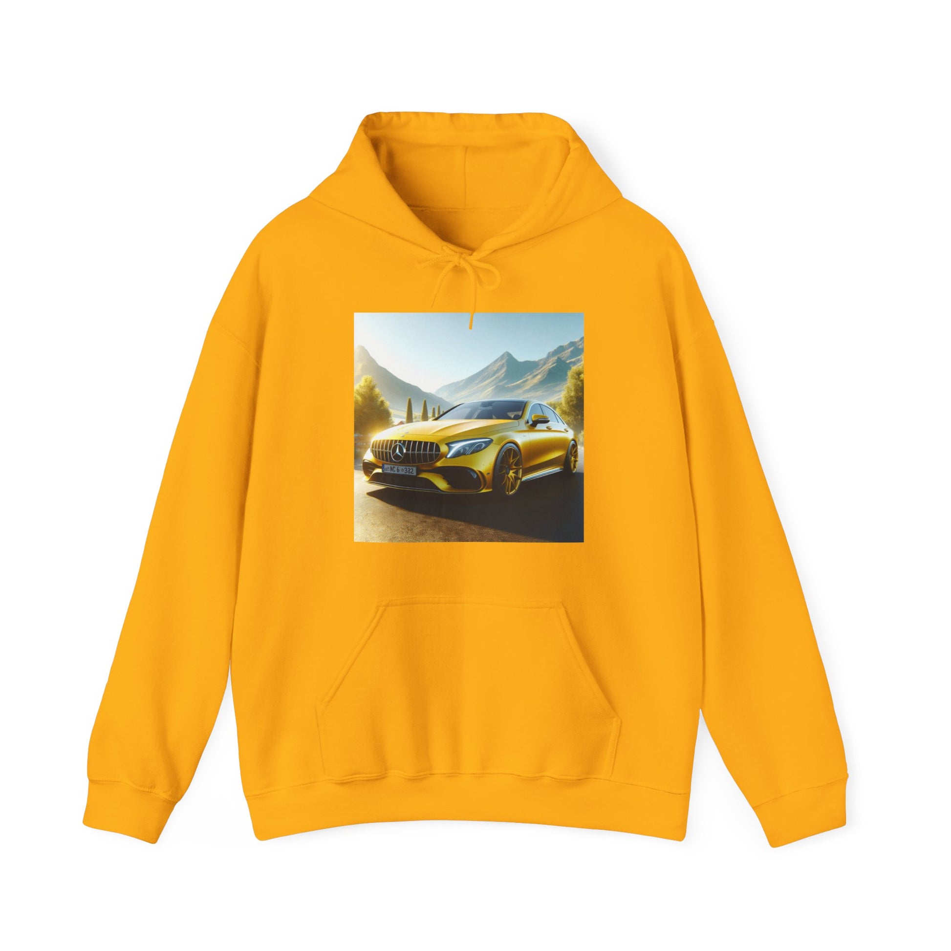 Yellow Mercedes Hoodie Hoodie Printify Gold S 