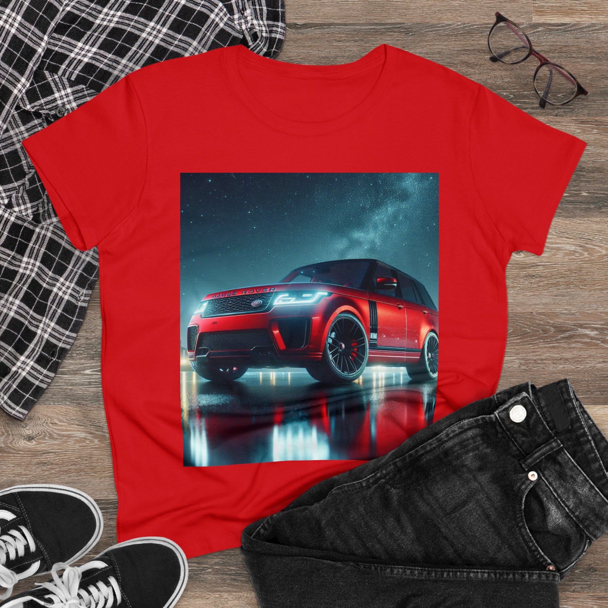 Red Range Rover T-Shirt T-Shirt Printify   