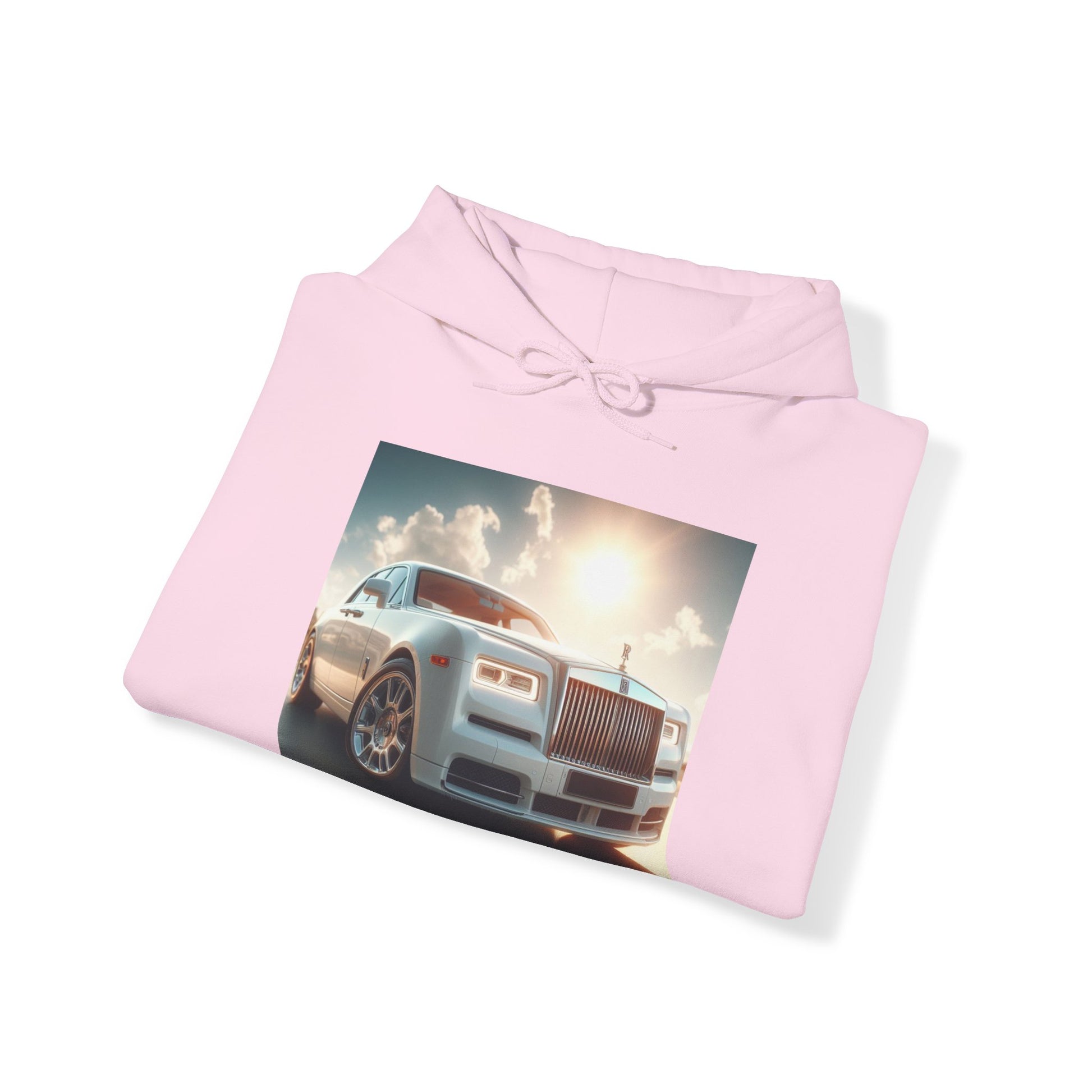 White Rolls Royce Hoodie Hoodie Printify   