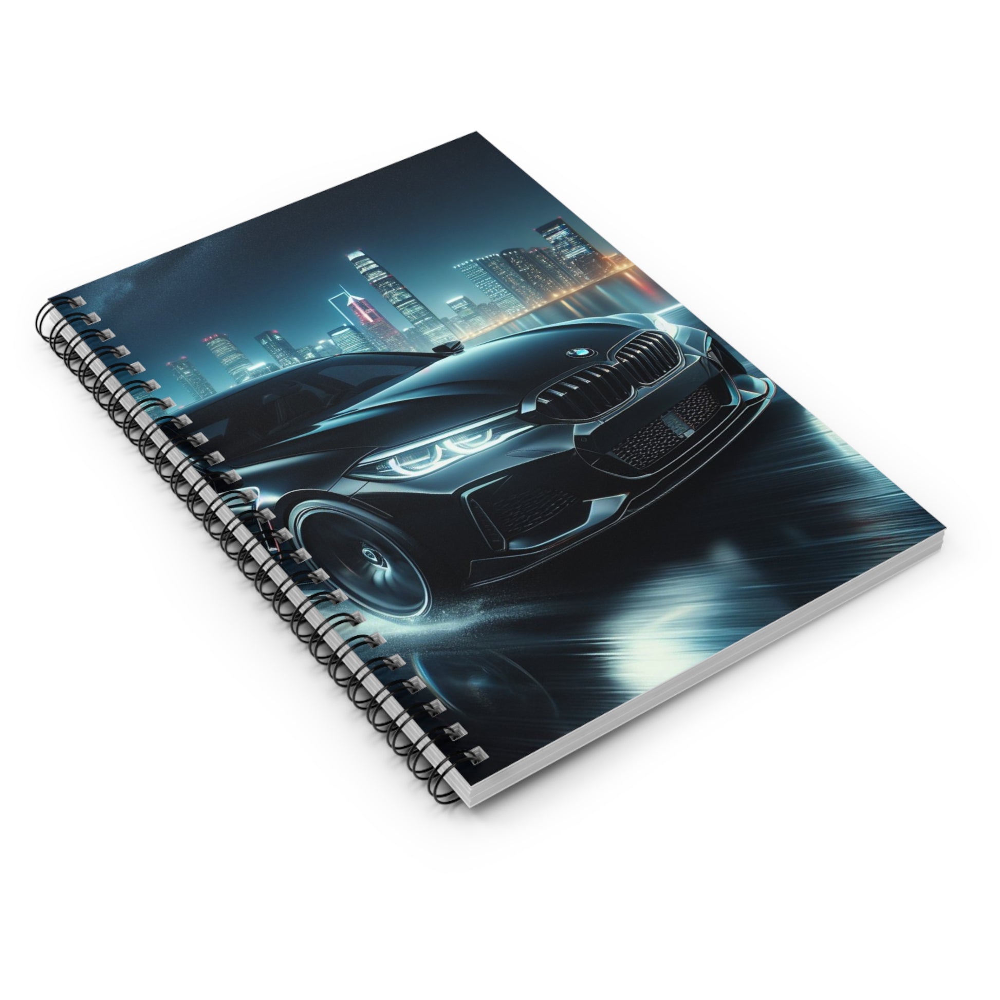 Black BMW Spiral Notebook Paper products Printify   