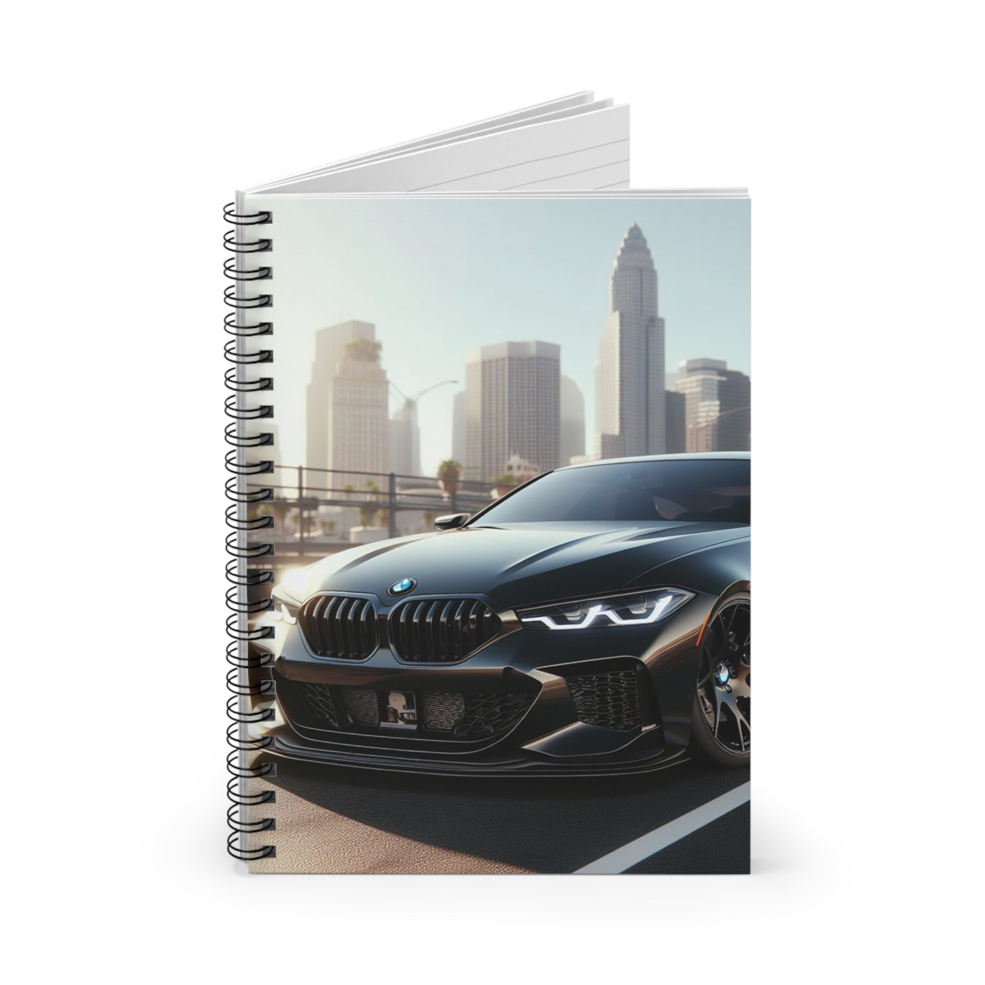 Black BMW Spiral Notebook Paper products Printify   