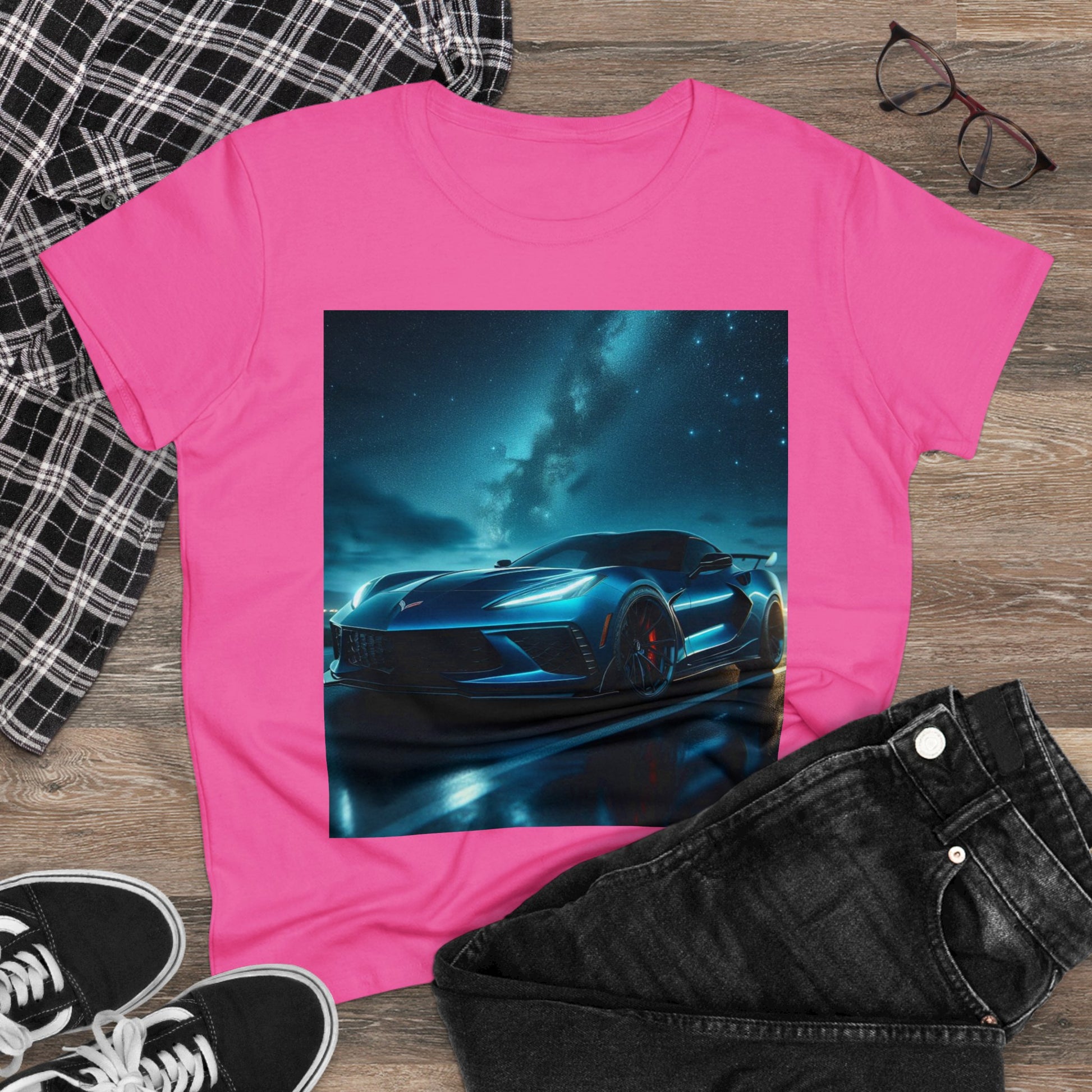 Blue Corvette T-Shirt T-Shirt Printify   