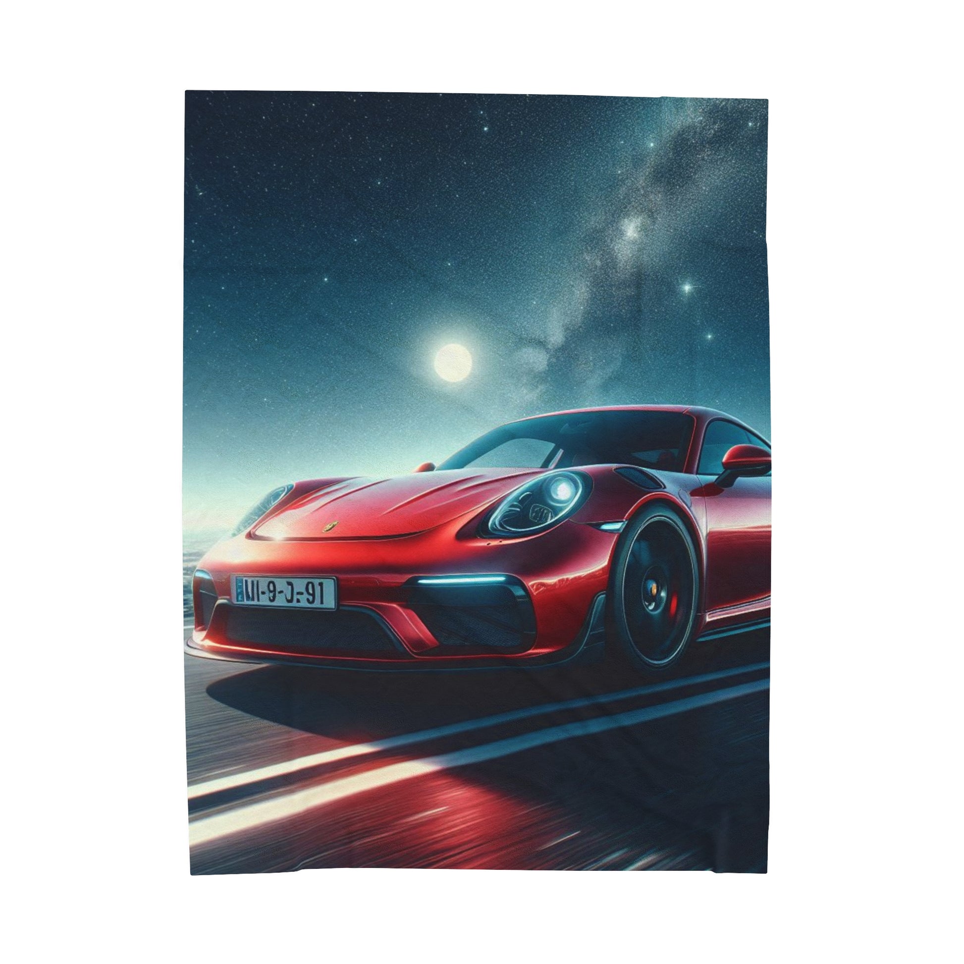 Red Porsche Plush Blanket Blanket Printify 60" × 80"  