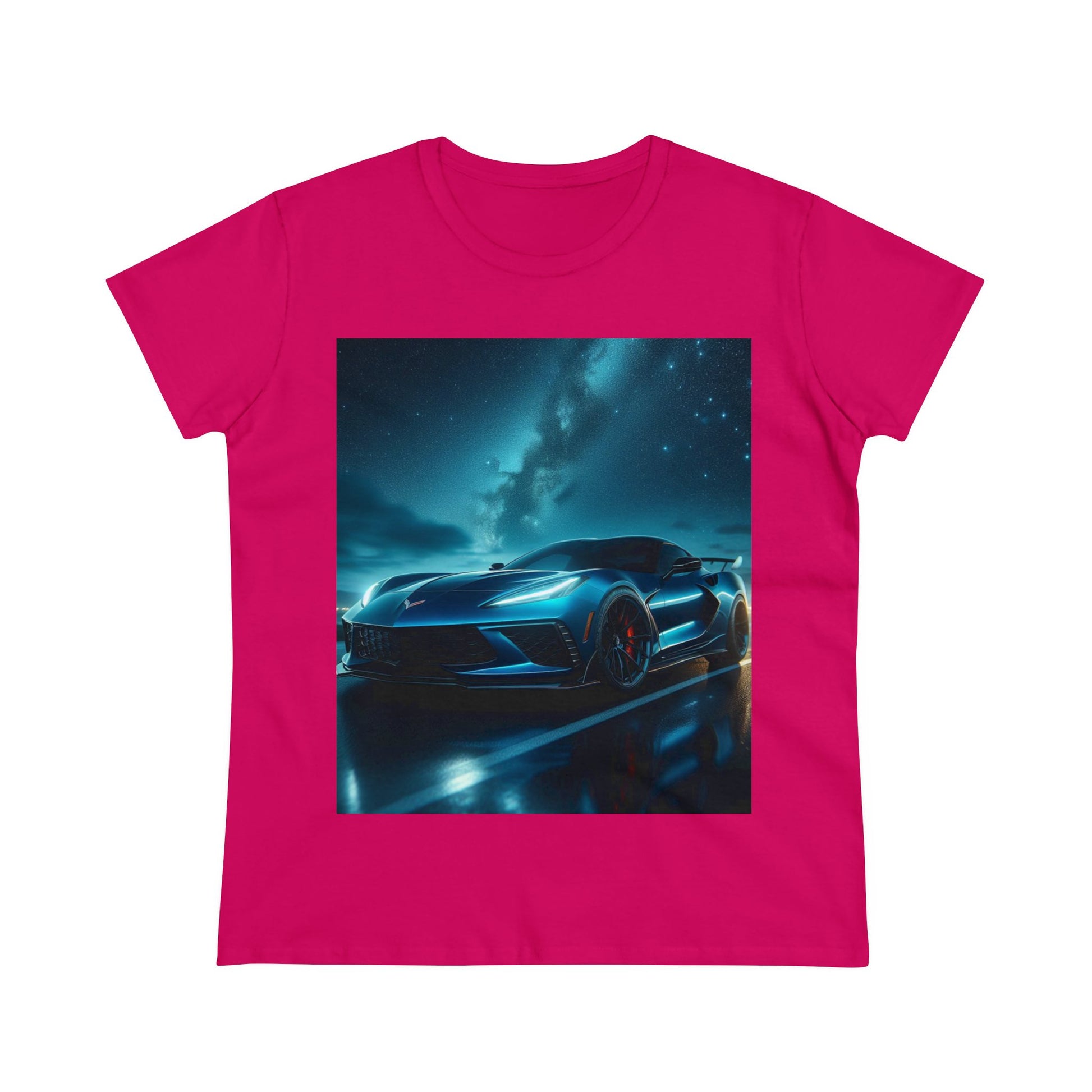 Blue Corvette T-Shirt T-Shirt Printify Heliconia S 