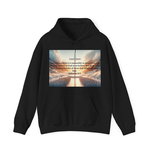 Hebrews 11:6 Hoodie Hoodie Printify Black S 