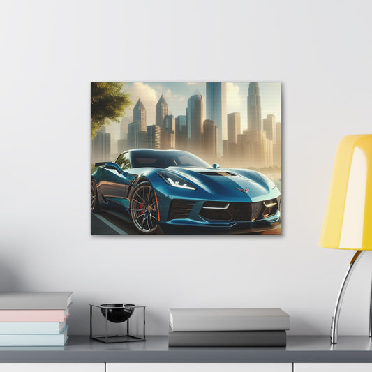 Blue Corvette Canvas Canvas Printify 20″ x 16″ (Horizontal) 0.75'' 