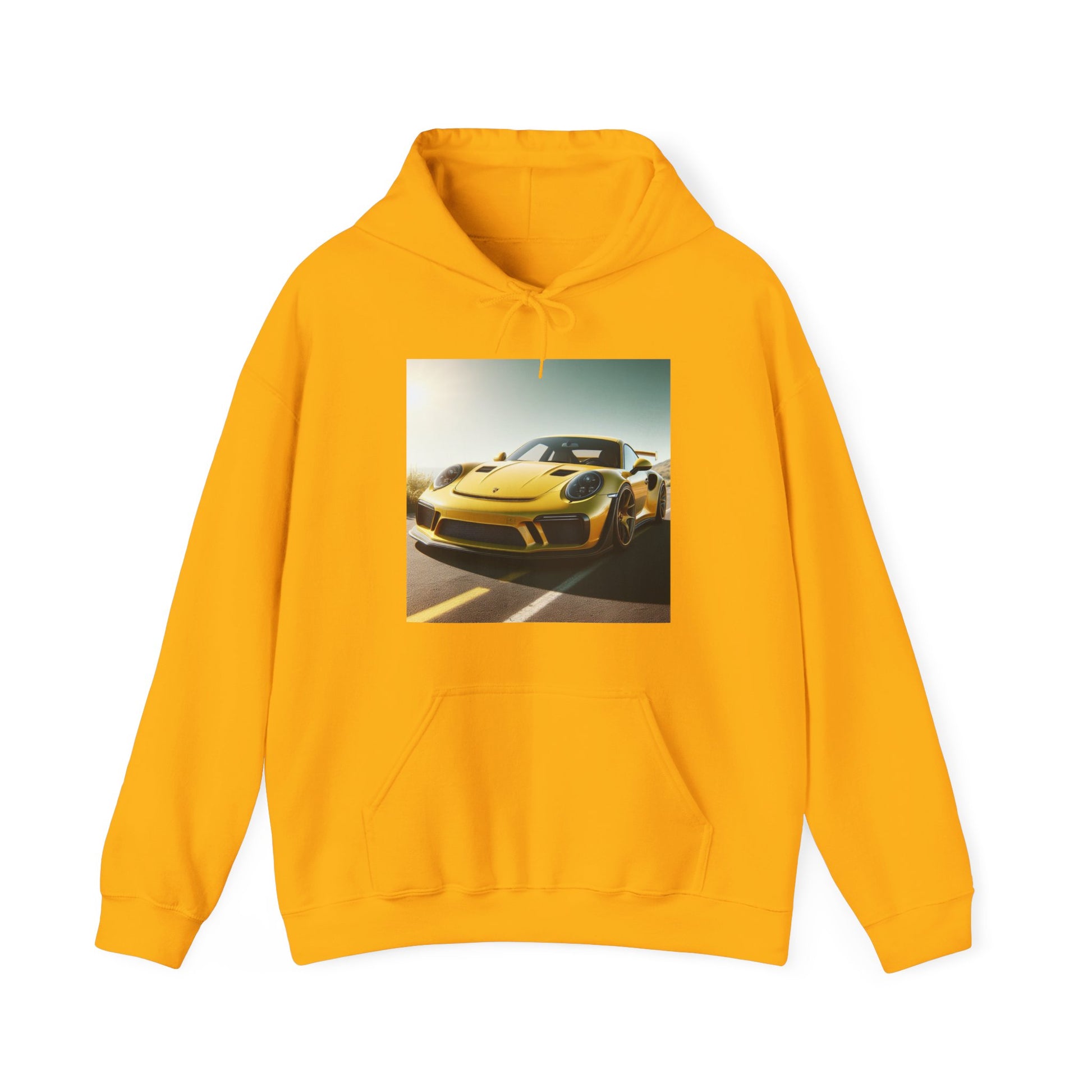 Yellow Porsche Hoodie Hoodie Printify Gold S 