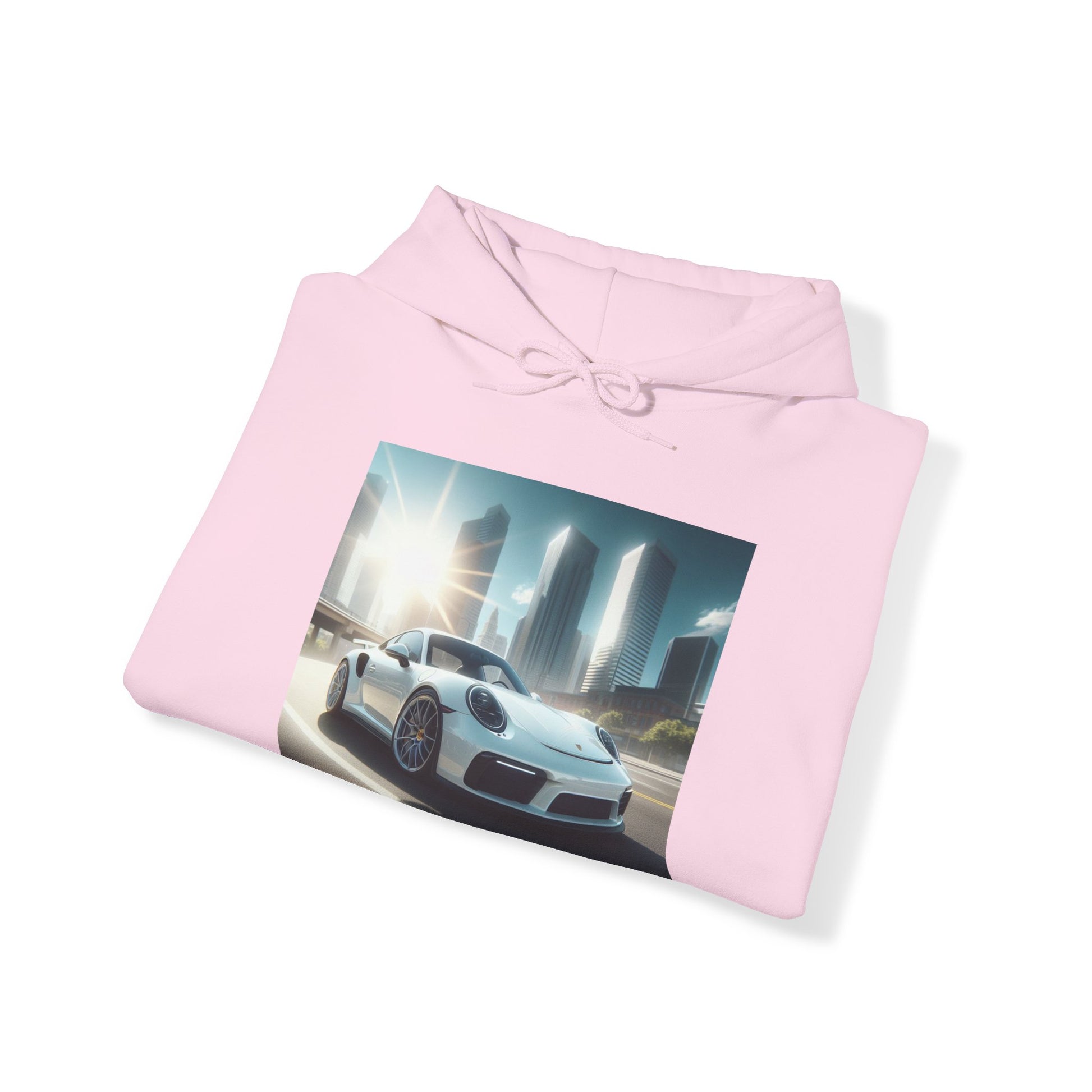 White Porsche Hoodie Hoodie Printify   