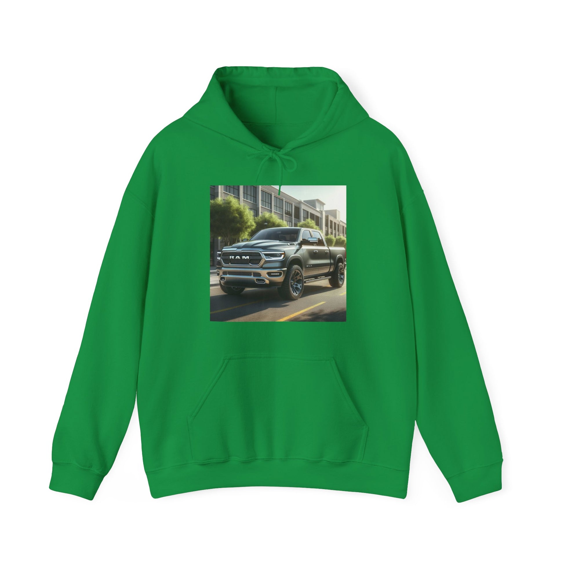 Gray Dodge Ram Hoodie Hoodie Printify Irish Green S 