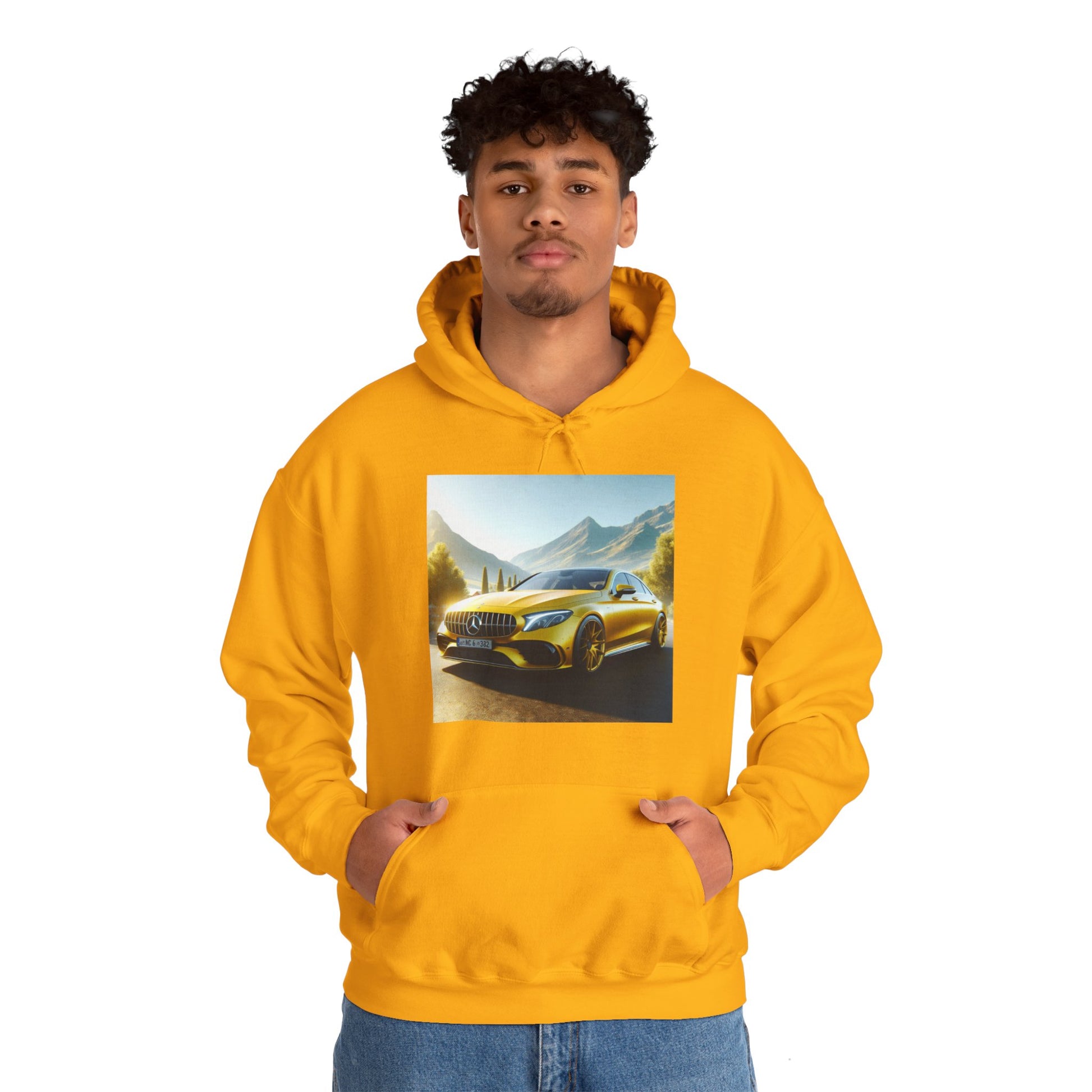 Yellow Mercedes Hoodie Hoodie Printify   