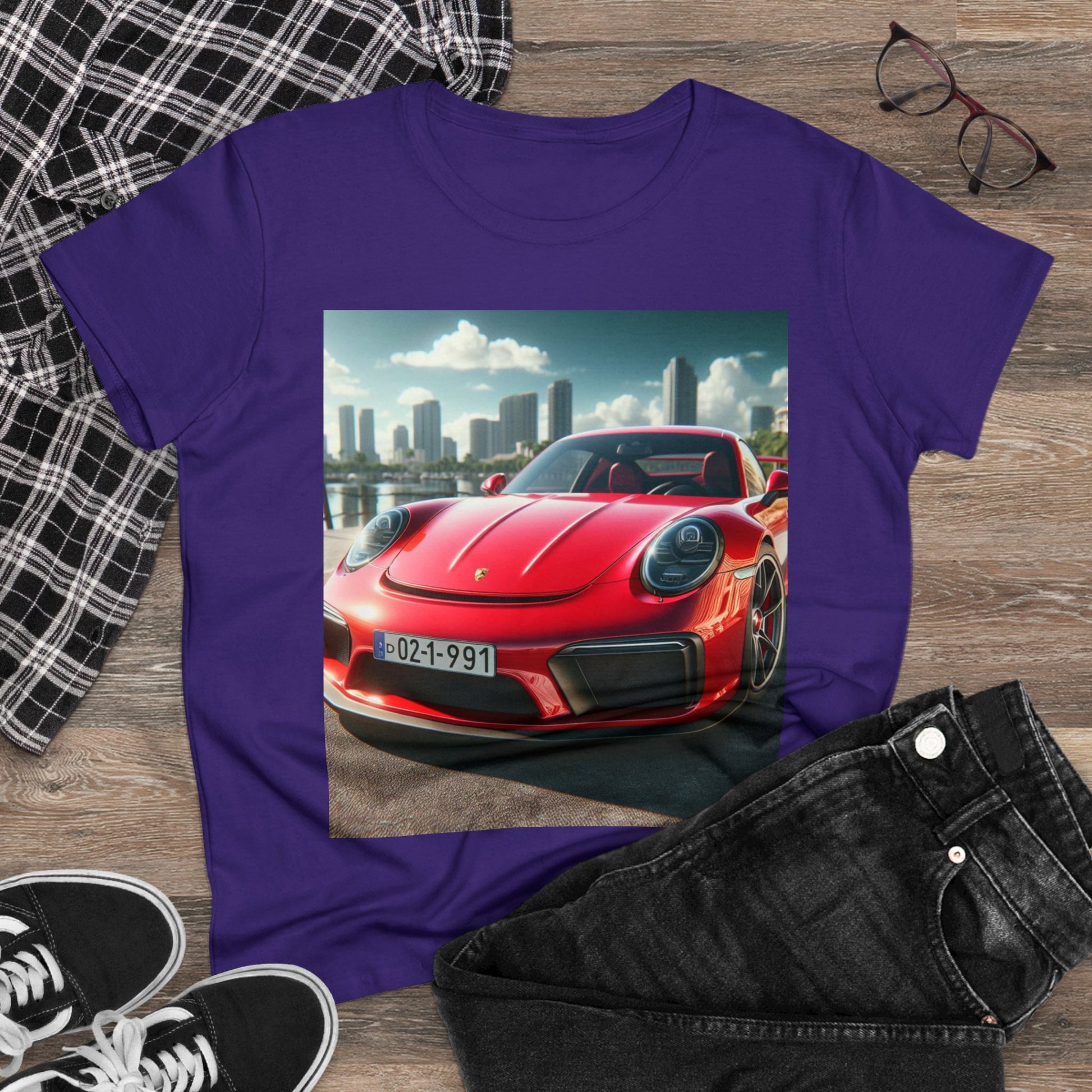 Red Porsche T-Shirt T-Shirt Printify   