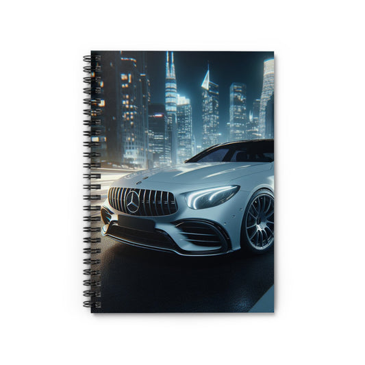 White Mercedes Spiral Notebook Paper products Printify One Size  