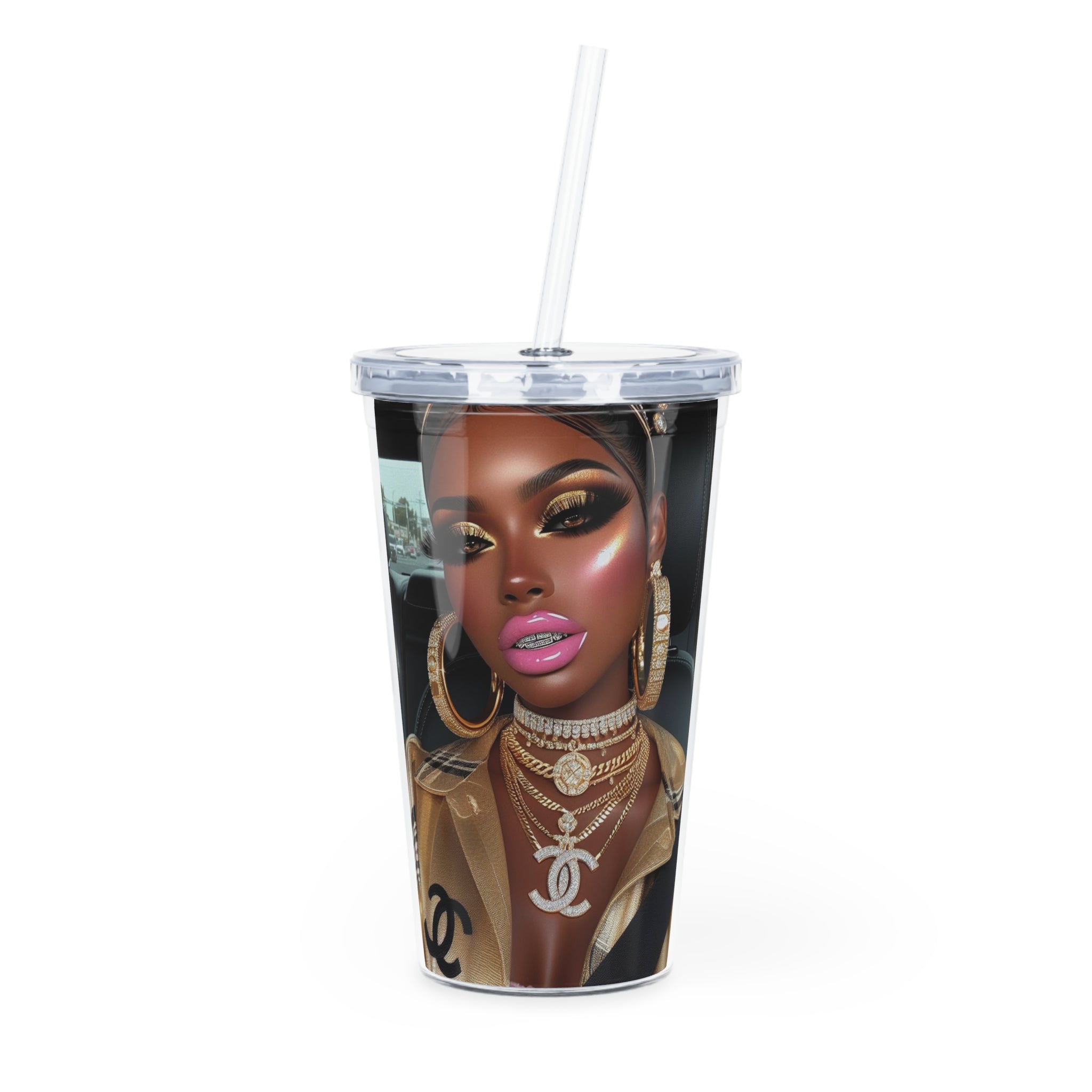 Car Beauty Tumbler with Straw Mug Printify 20oz Transparent 