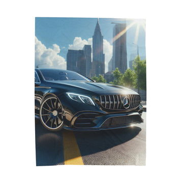 Black Mercedes Plush Blanket All Over Prints Printify 60" × 80"  