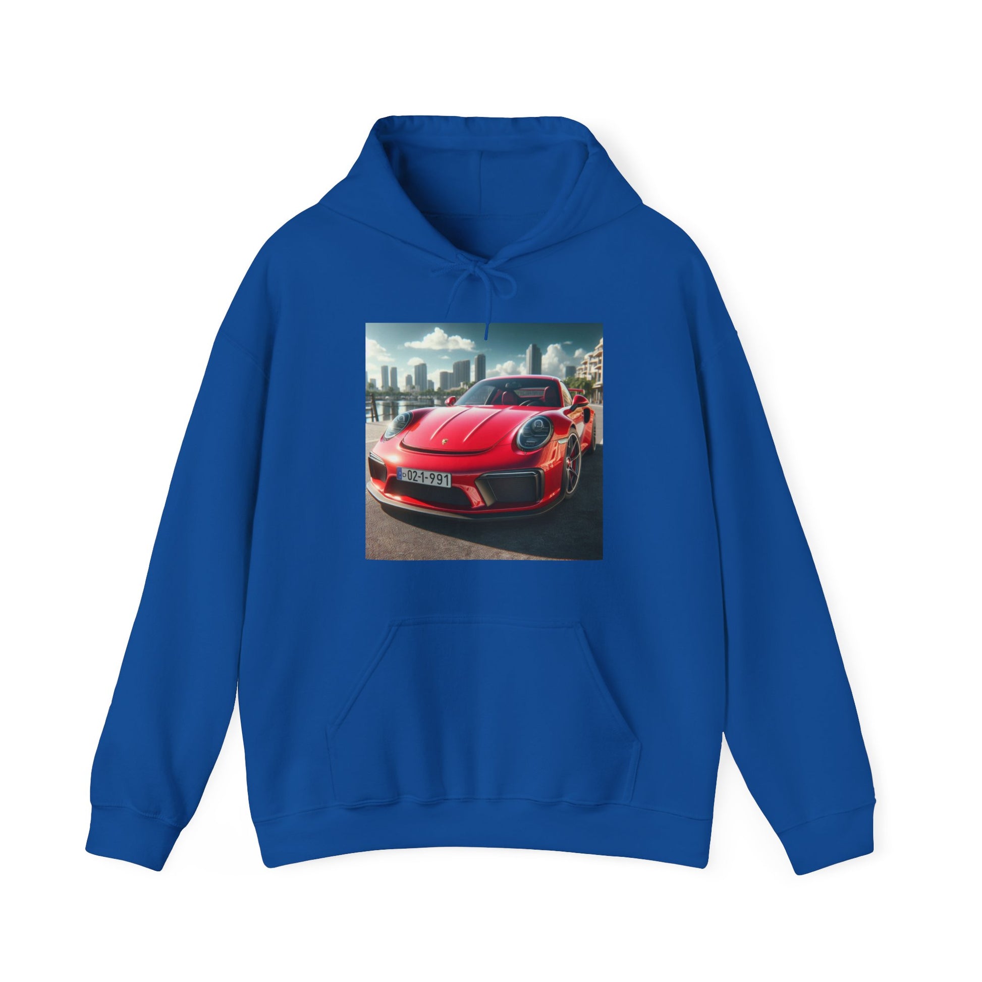 Red Porsche Hoodie Hoodie Printify Royal S 