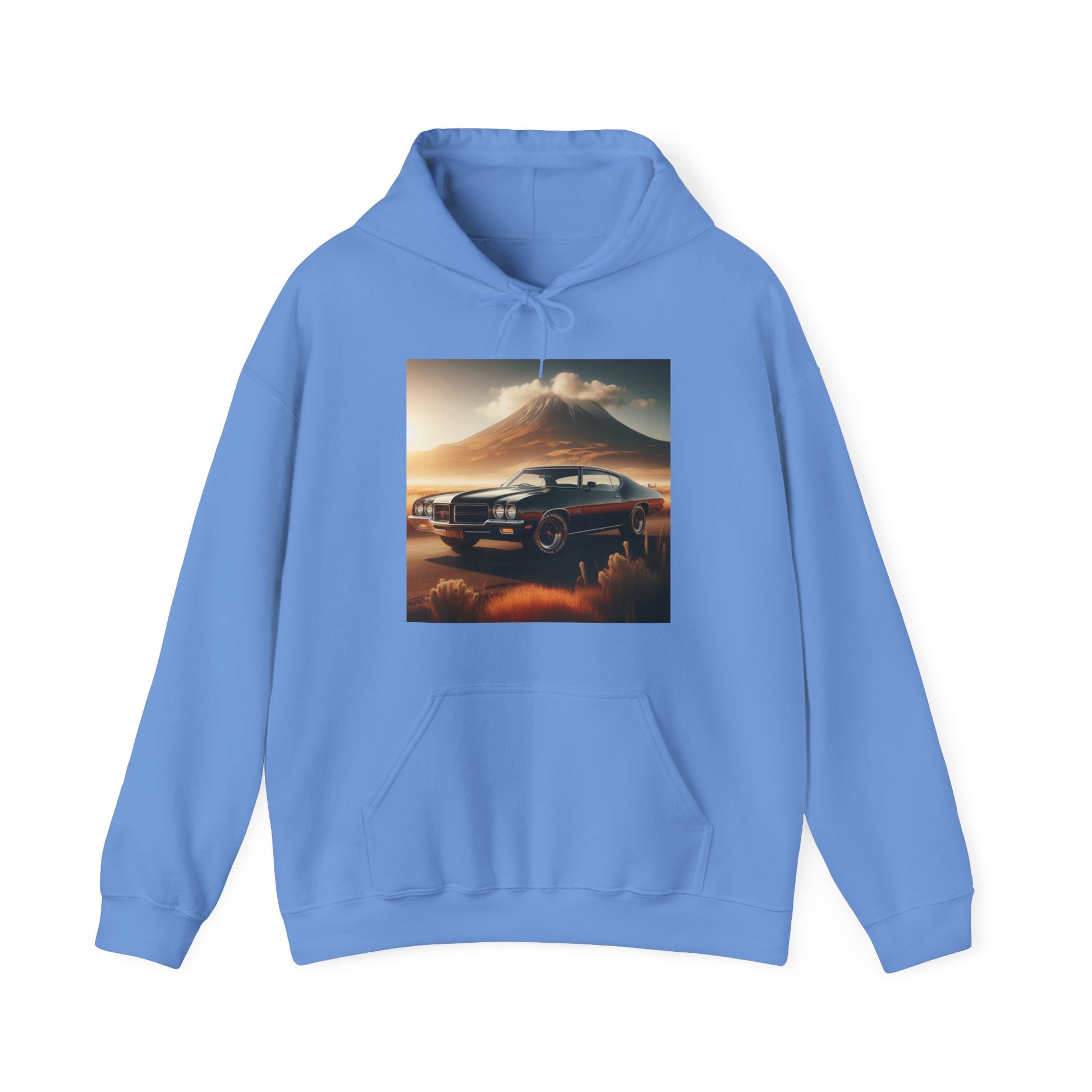 1972 Black Buick Gran Sport Hoodie Hoodie Printify Carolina Blue S 