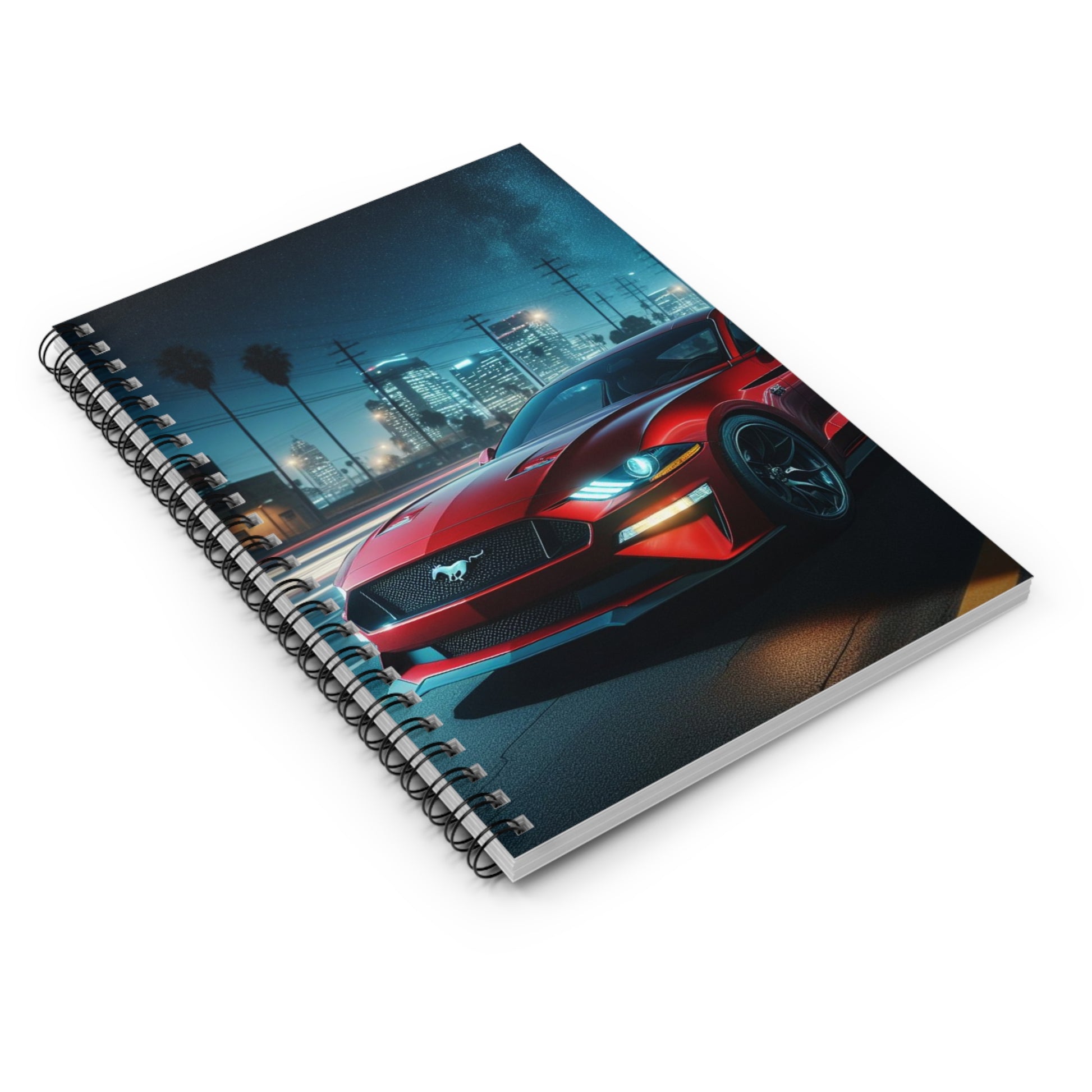 Red Mustang Spiral Notebook Paper products Printify   