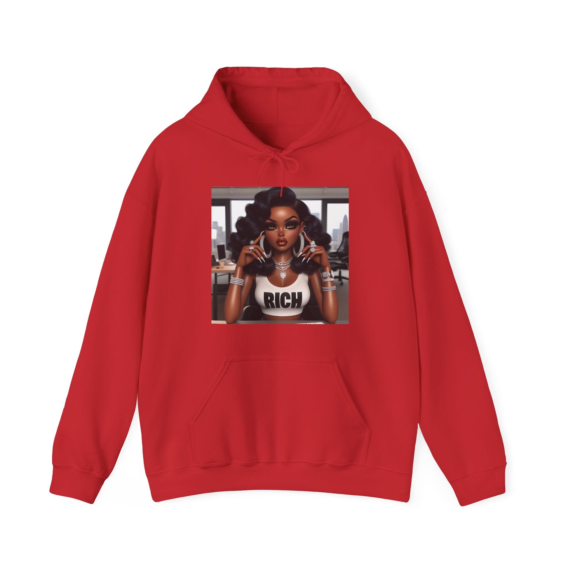 Rich Girl Hoodie Hoodie Printify Red S 