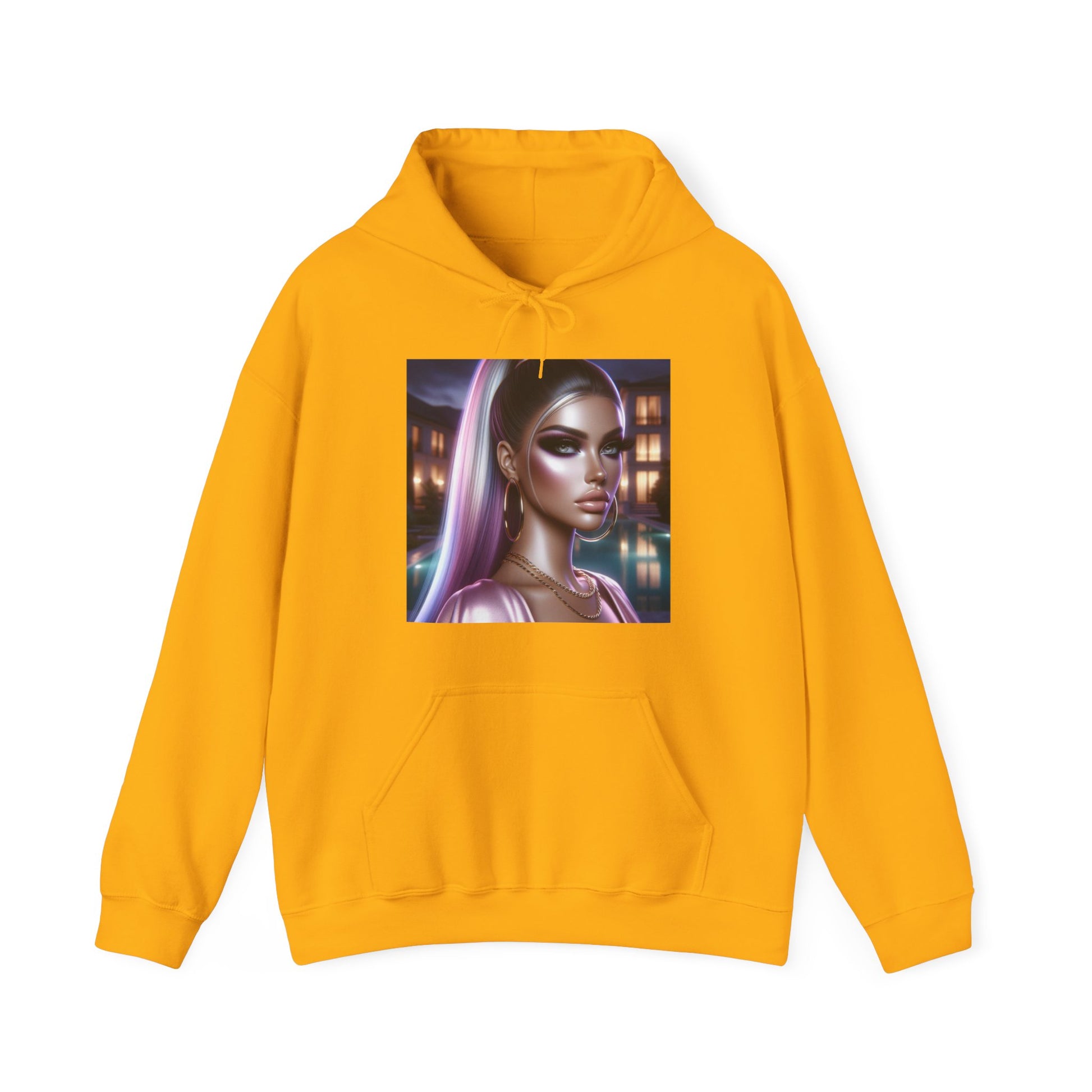 Pink at Night Hoodie Hoodie Printify Gold S 