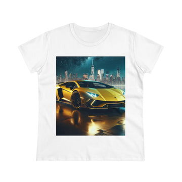 Yellow Lamborghini T-Shirt T-Shirt Printify White S 