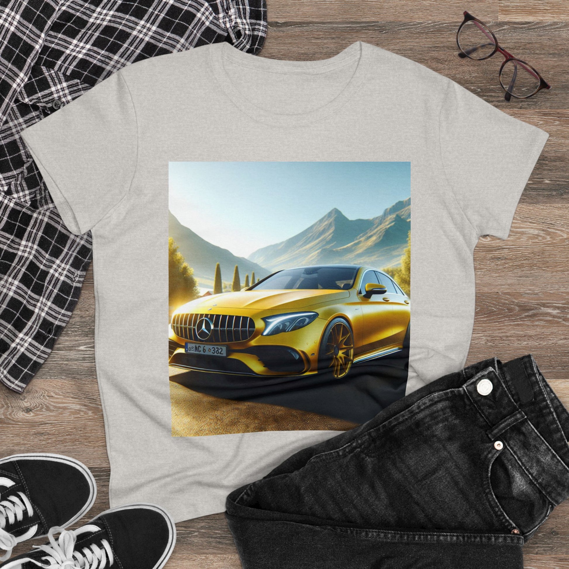 Yellow Mercedes T-Shirt T-Shirt Printify   