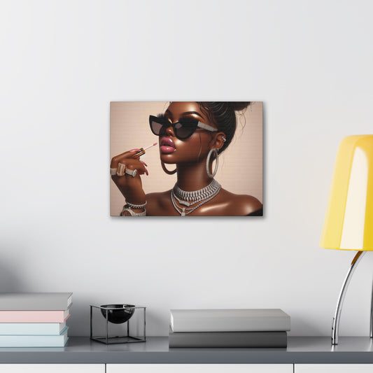 My Lip Gloss is Poppin Canvas Canvas Printify 16″ x 12″ (Horizontal) 0.75'' 