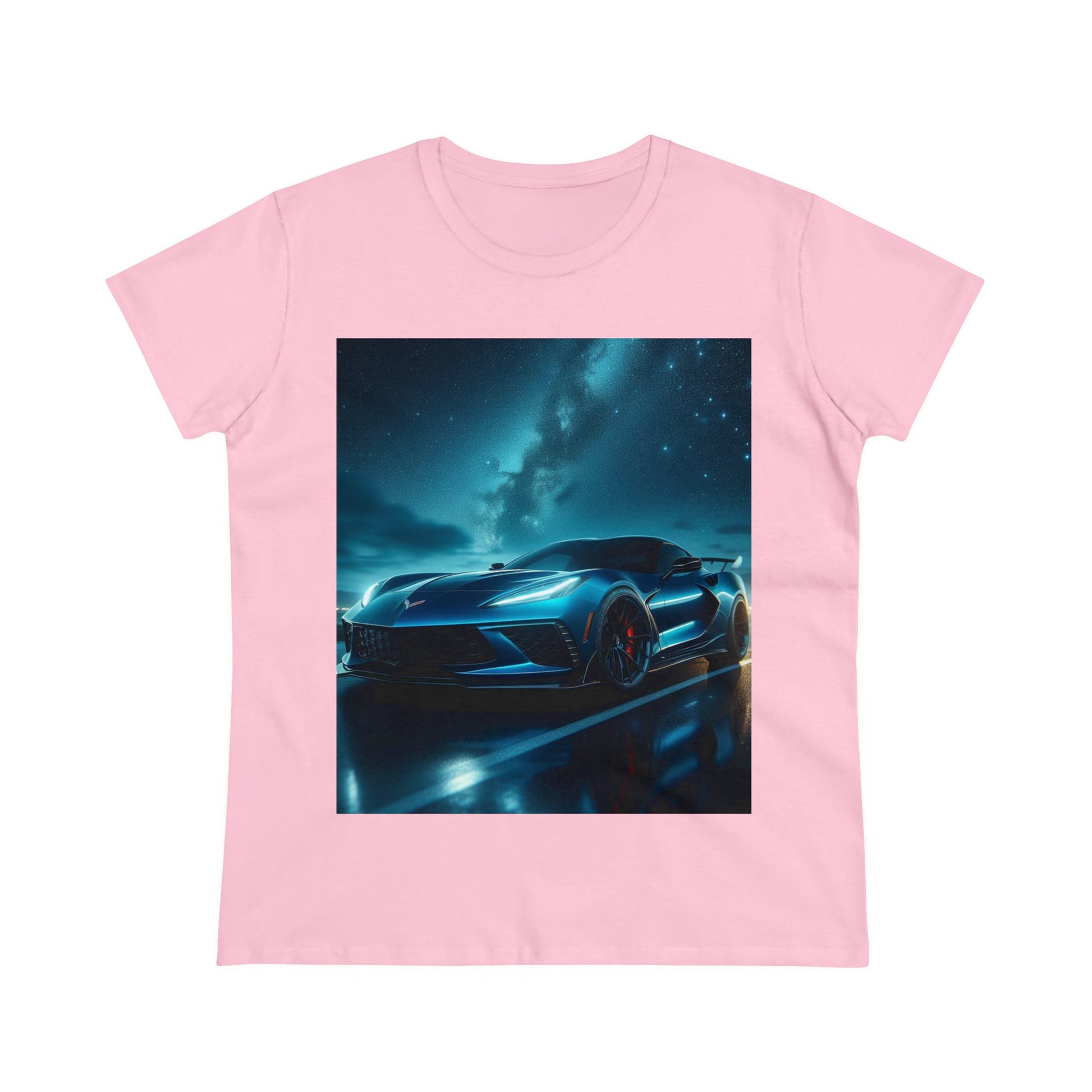 Blue Corvette T-Shirt T-Shirt Printify Light Pink S 