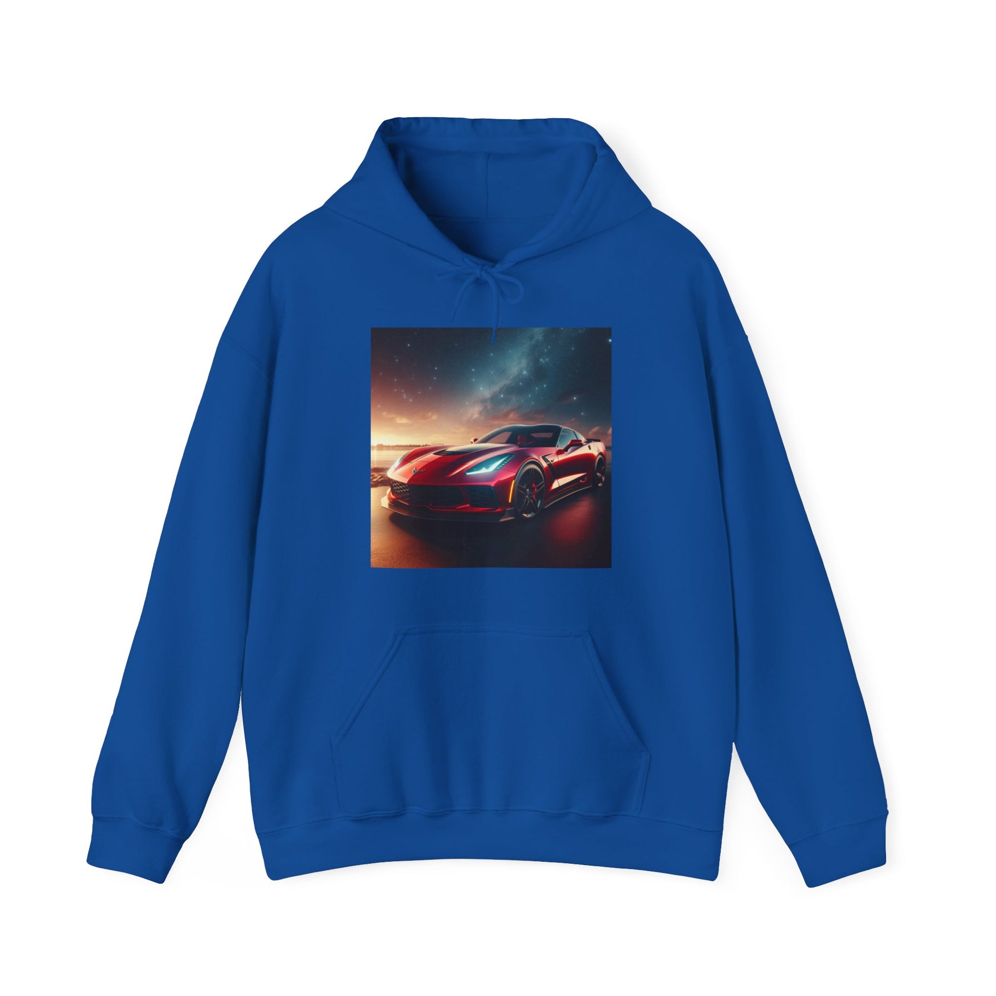 Red Corvette Hoodie Hoodie Printify Royal S 