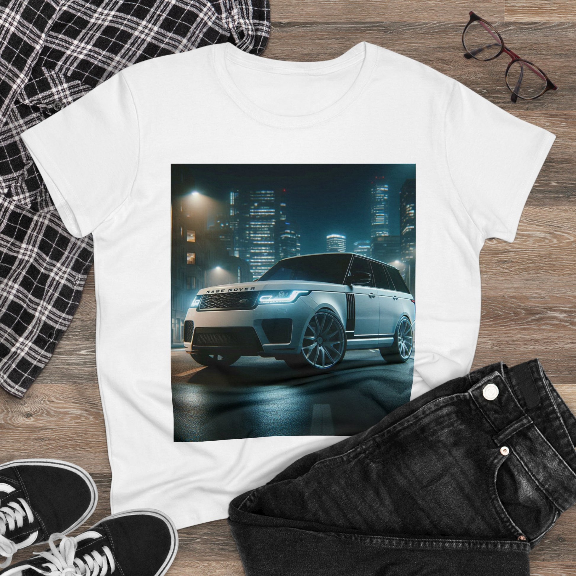 White Range Rover T-Shirt T-Shirt Printify   