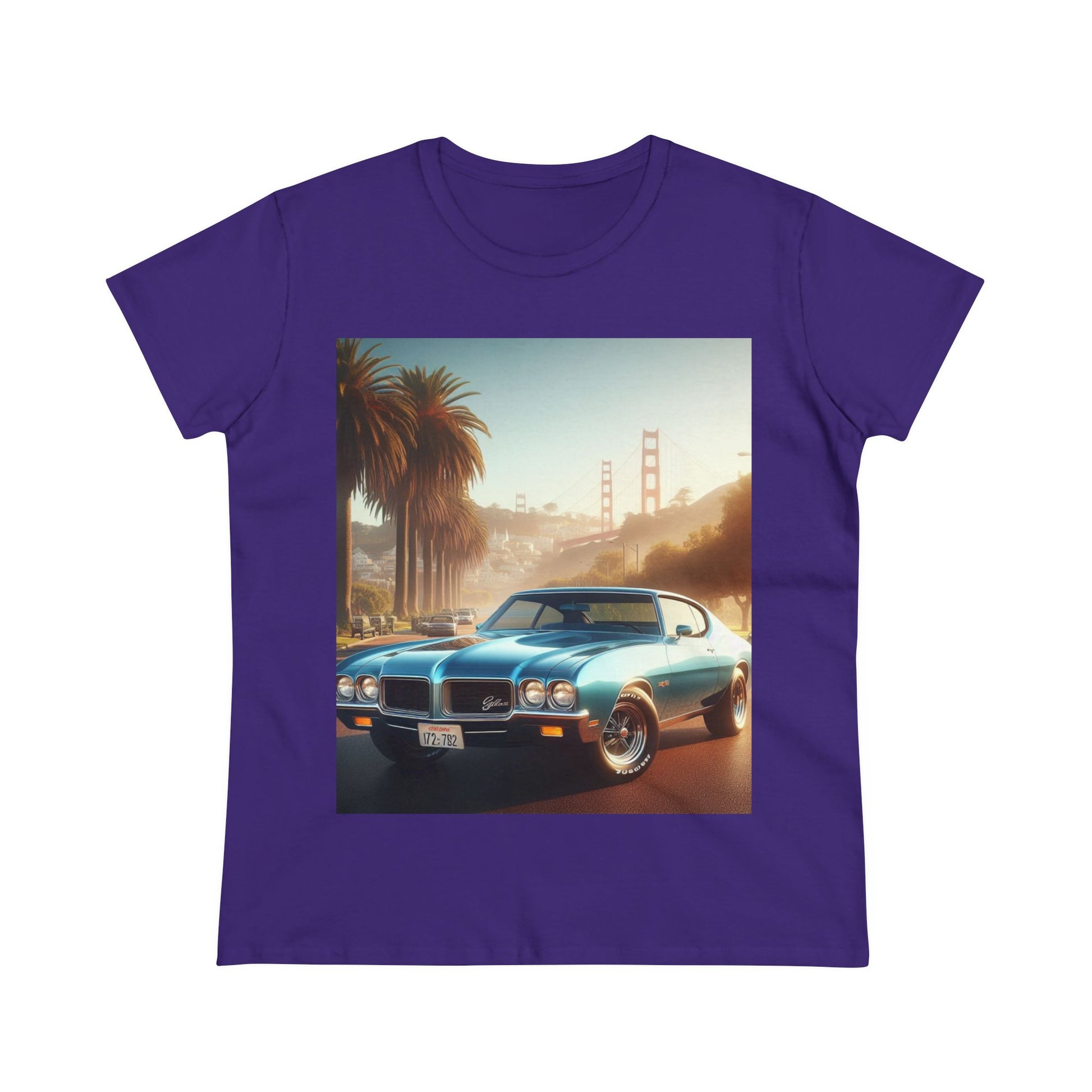 1972 Blue Buick Gran Sport T-Shirt T-Shirt Printify Purple S 