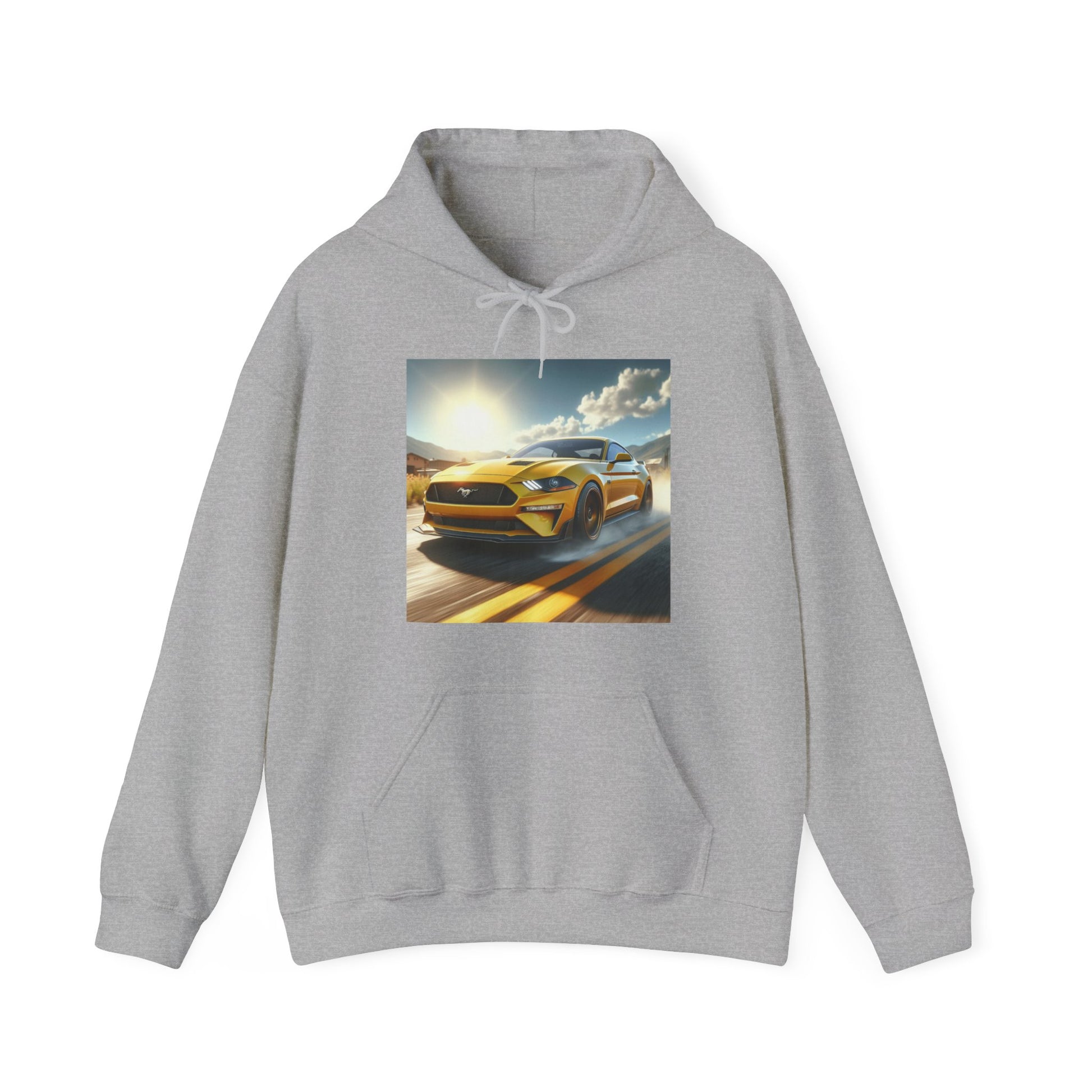 Yellow Mustang Hoodie Hoodie Printify Sport Grey S 