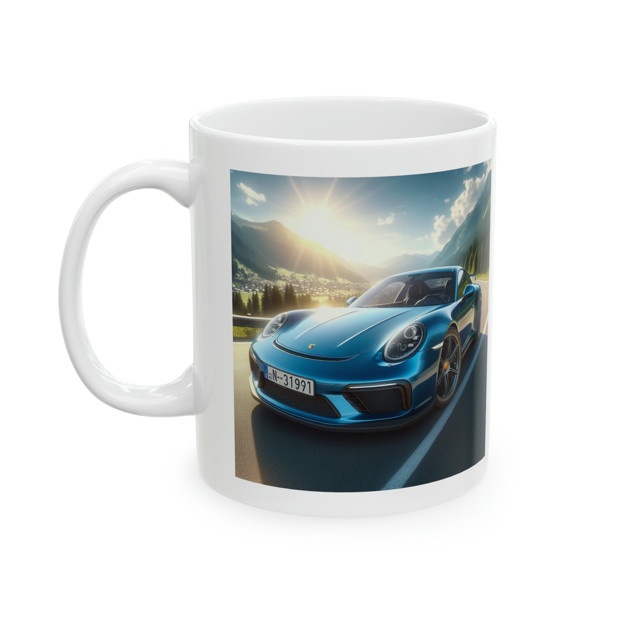 Blue Porsche Mug Mug Printify 11oz  