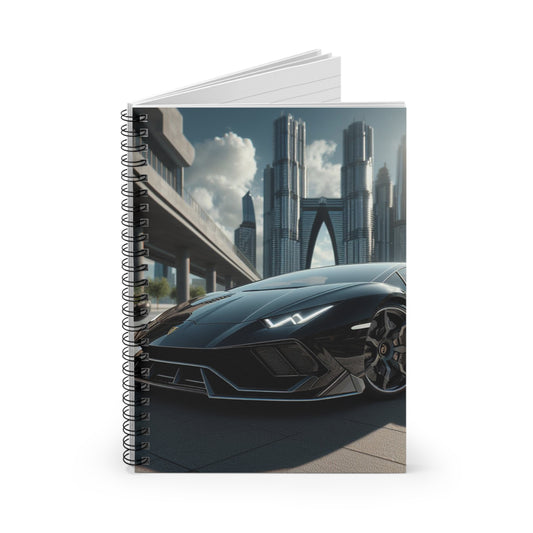 Black Lamborghini Spiral Notebook Paper products Printify   