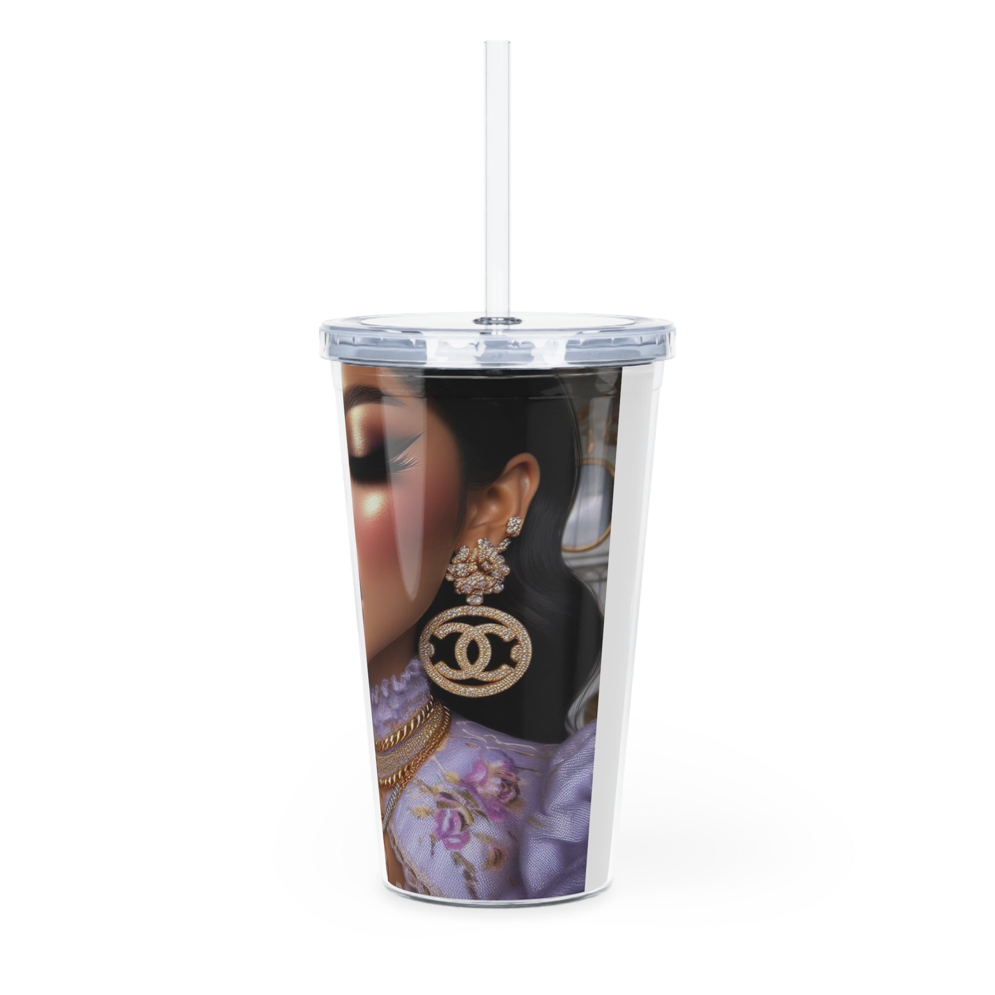 Chanel Please Tumbler with Straw Mug Printify   