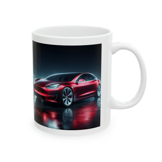 Red Tesla Mug Mug Printify   